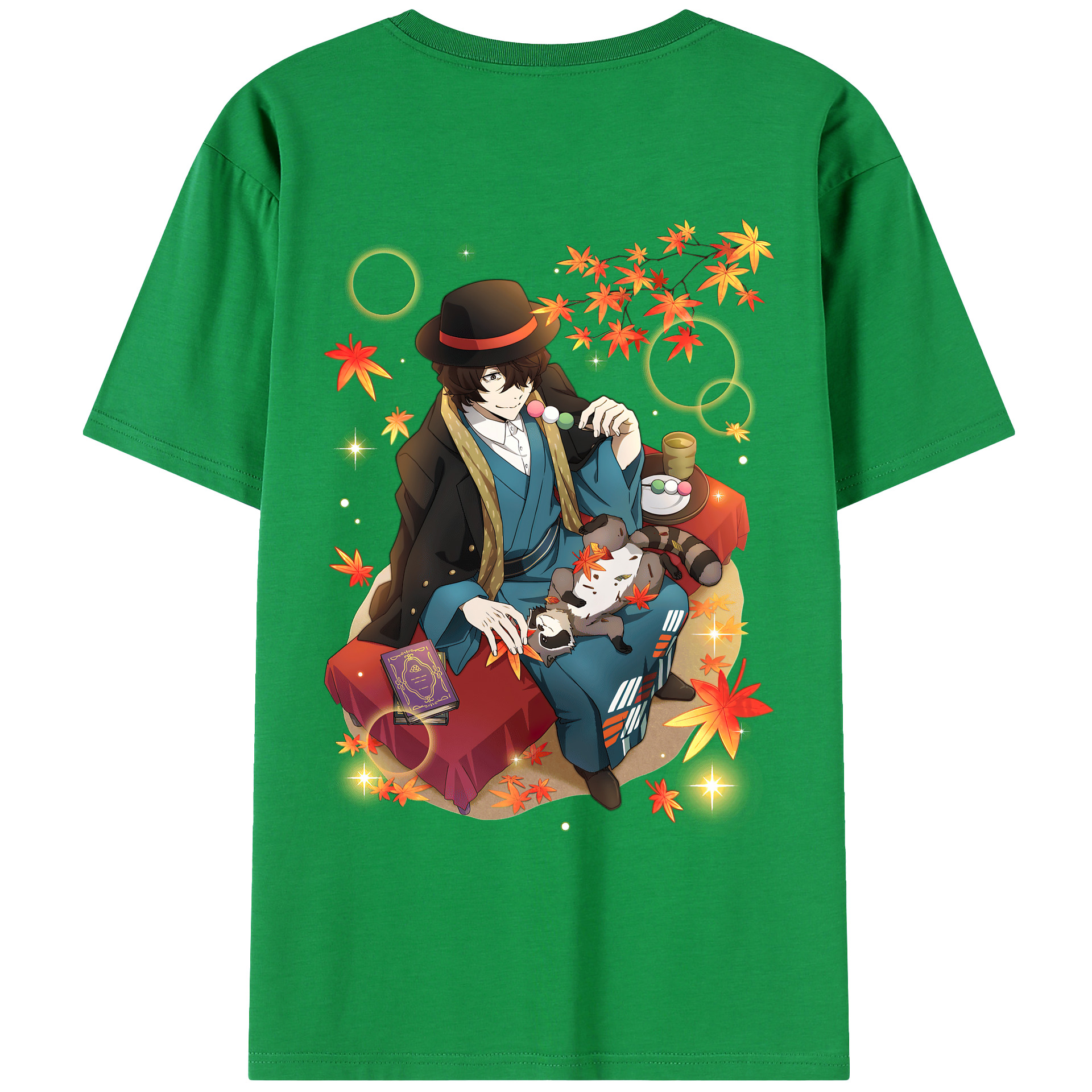 （画像用） 文豪ストレイドッグス Bungo Stray Dogs 綿100％ メンズ半袖Tシャツ（バックプリント） 通気性