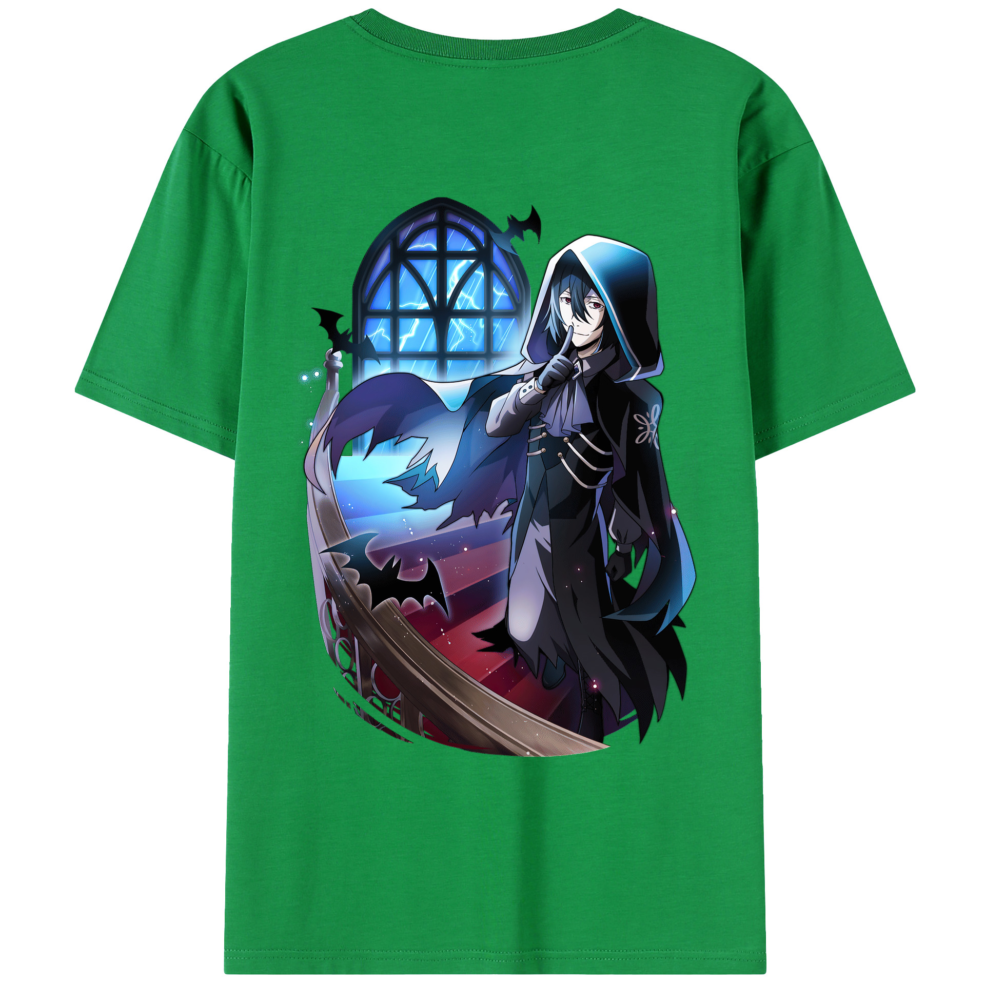 （画像用） 文豪ストレイドッグス Bungo Stray Dogs 綿100％ メンズ半袖Tシャツ（バックプリント） 通気性