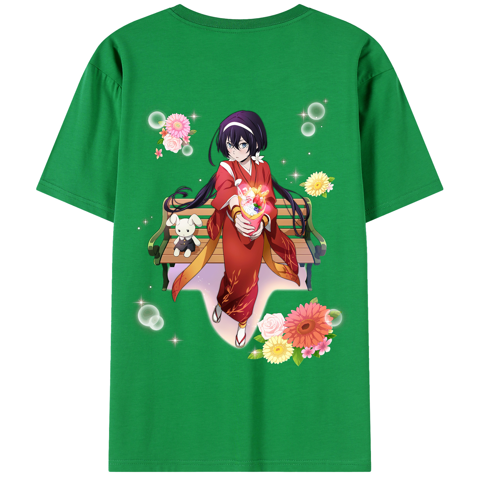 （画像用） 文豪ストレイドッグス Bungo Stray Dogs 綿100％ メンズ半袖Tシャツ（バックプリント） 通気性
