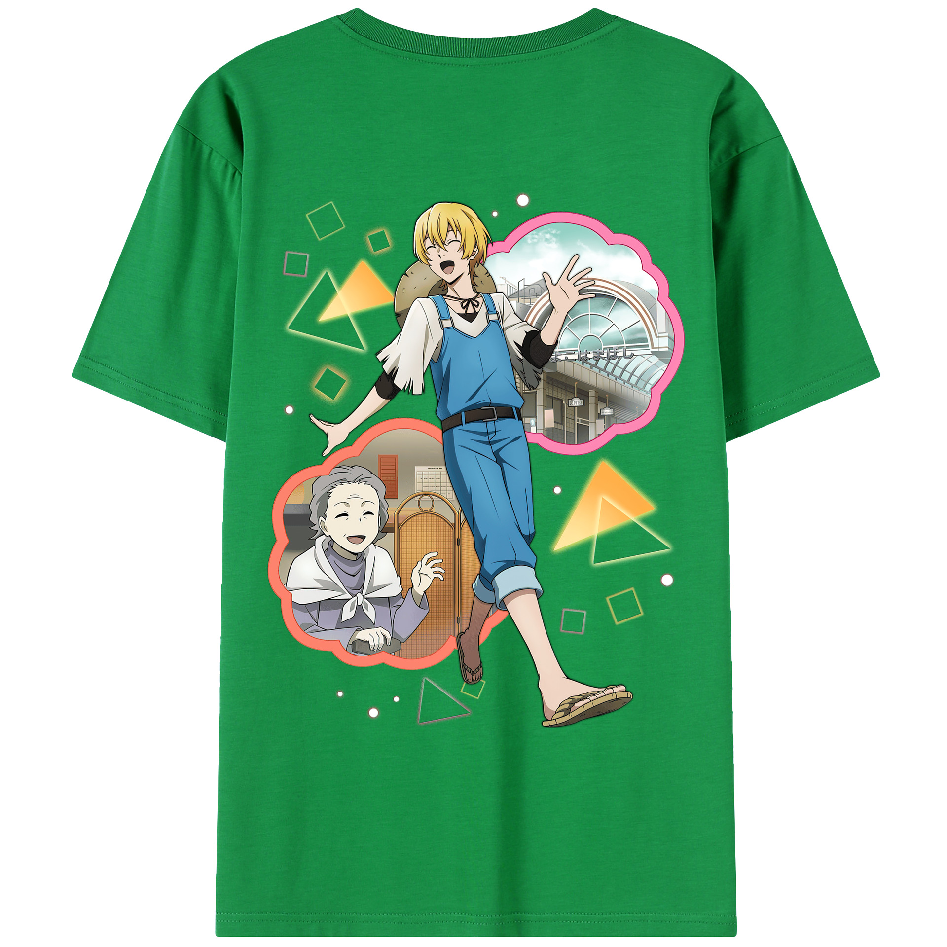 （画像用） 文豪ストレイドッグス Bungo Stray Dogs 綿100％ メンズ半袖Tシャツ（バックプリント） 通気性