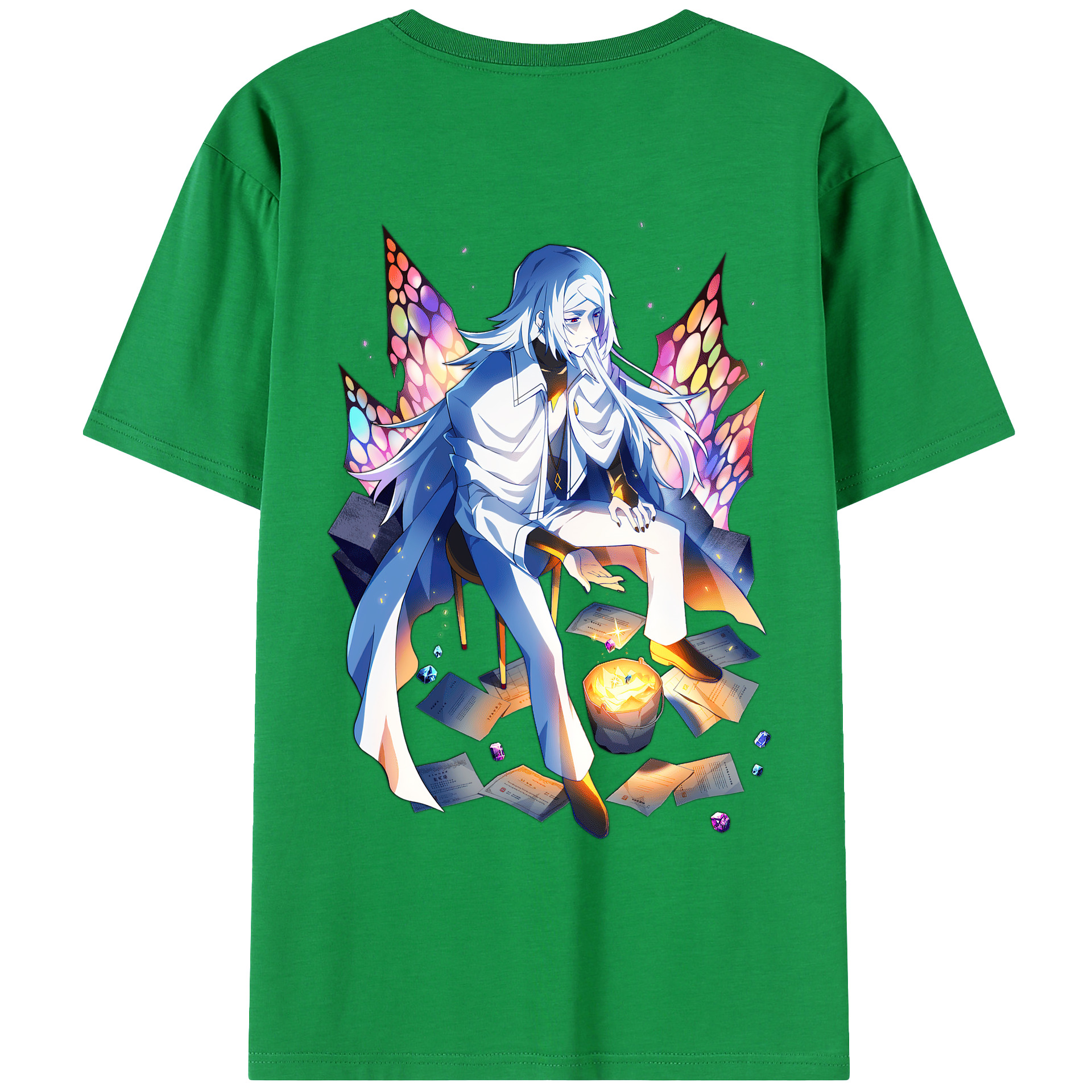 （画像用） 文豪ストレイドッグス Bungo Stray Dogs 綿100％ メンズ半袖Tシャツ（バックプリント） 通気性