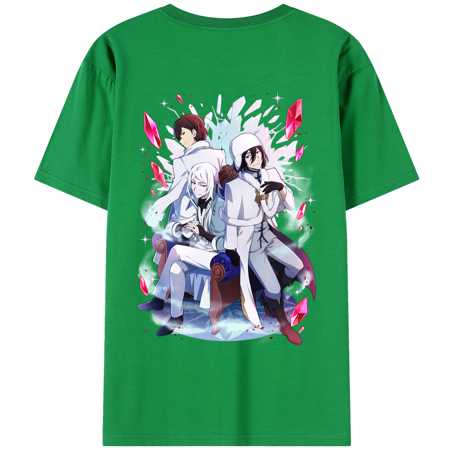 （画像用） 文豪ストレイドッグス Bungo Stray Dogs 綿100％ メンズ半袖Tシャツ（バックプリント） 通気性