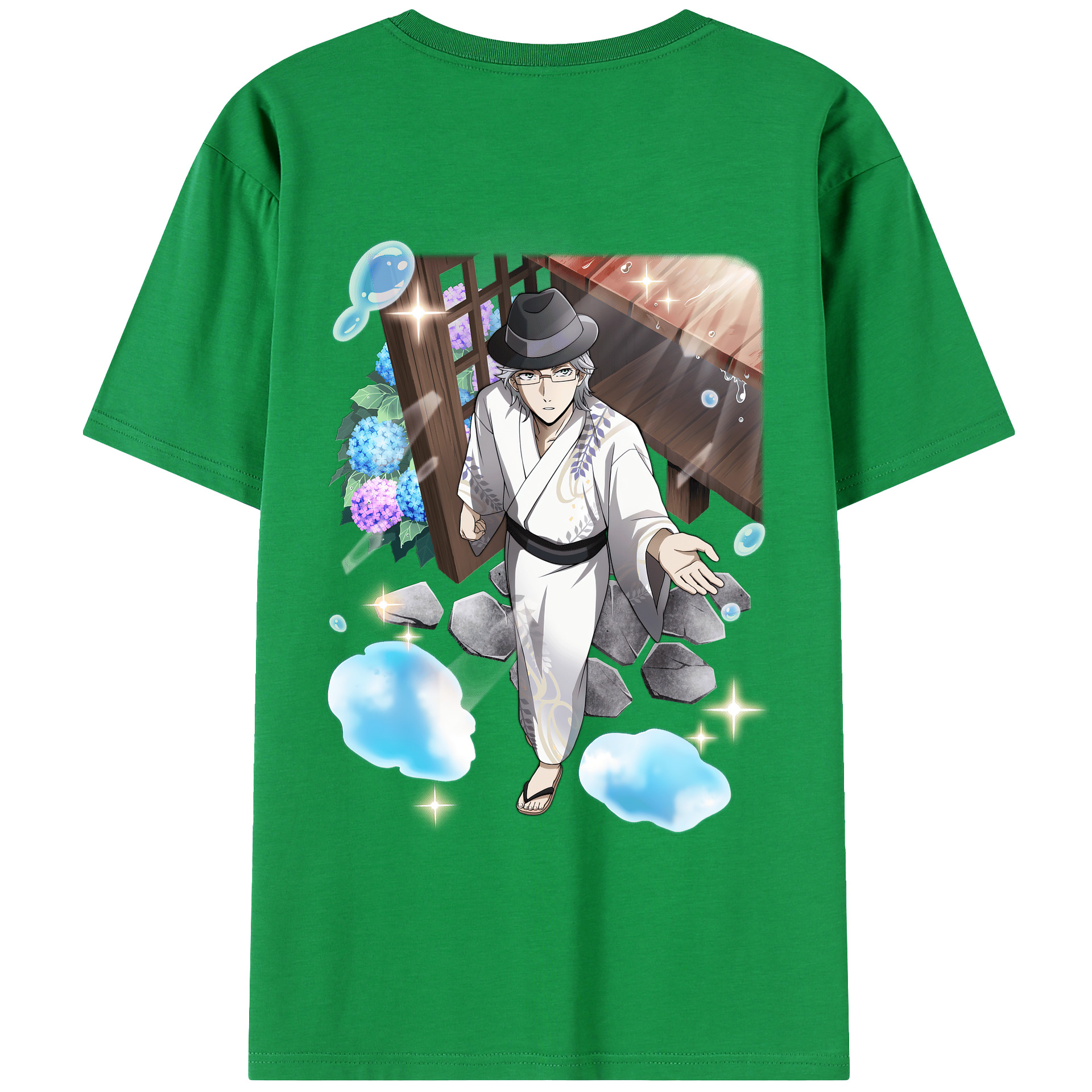 （画像用） 文豪ストレイドッグス Bungo Stray Dogs 綿100％ メンズ半袖Tシャツ（バックプリント） 通気性