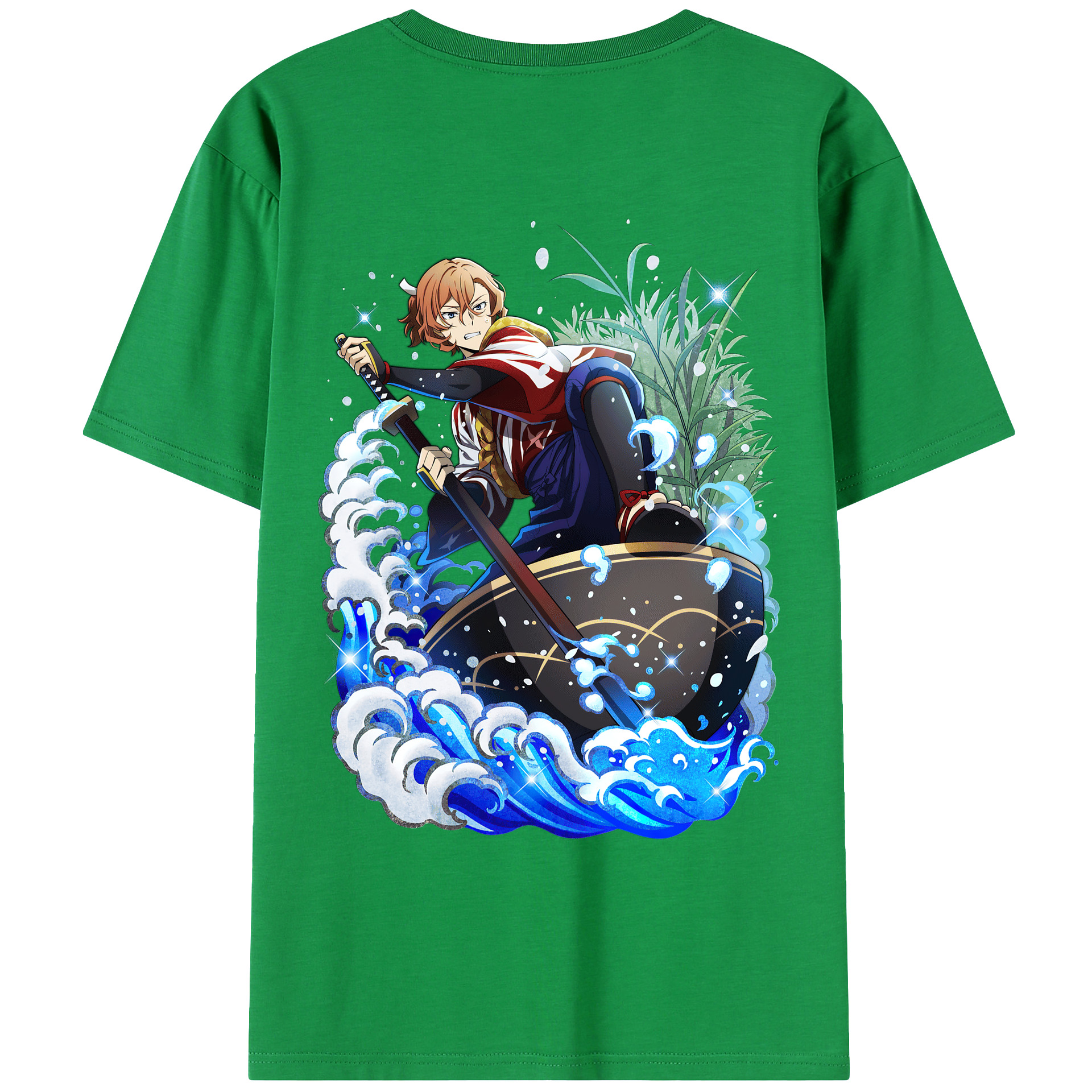 （画像用） 文豪ストレイドッグス Bungo Stray Dogs 綿100％ メンズ半袖Tシャツ（バックプリント） 通気性