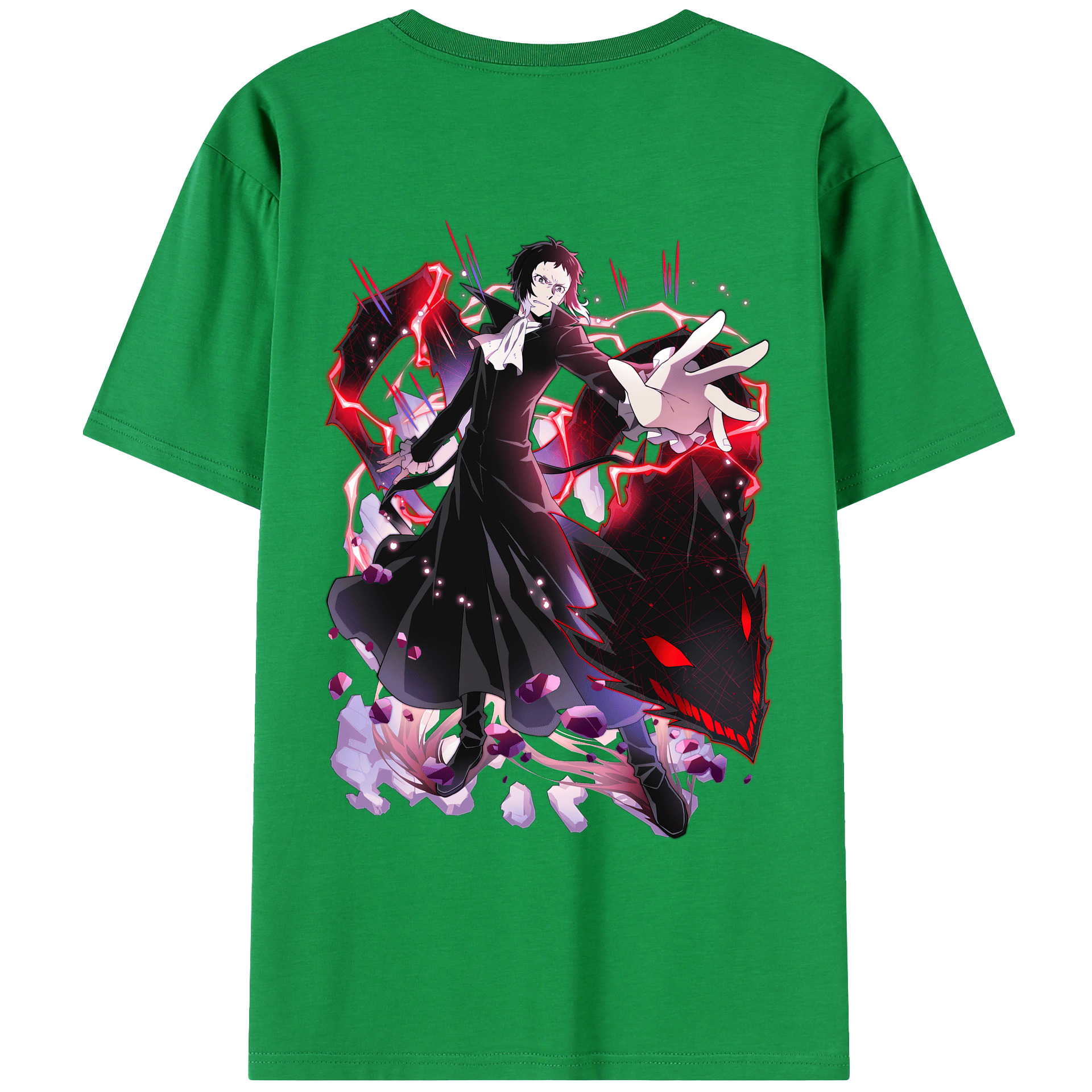 （画像用） 文豪ストレイドッグス Bungo Stray Dogs 綿100％ メンズ半袖Tシャツ（バックプリント） 通気性