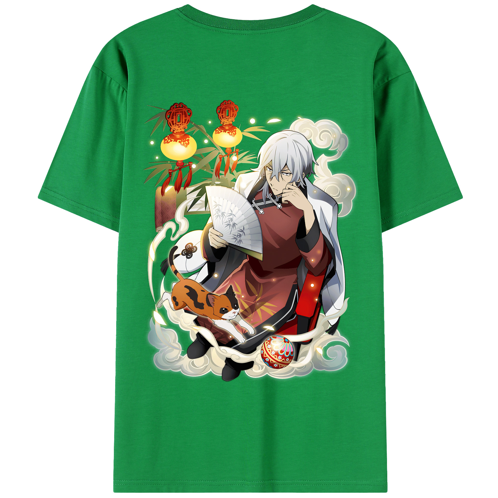 （画像用） 文豪ストレイドッグス Bungo Stray Dogs 綿100％ メンズ半袖Tシャツ（バックプリント） 通気性
