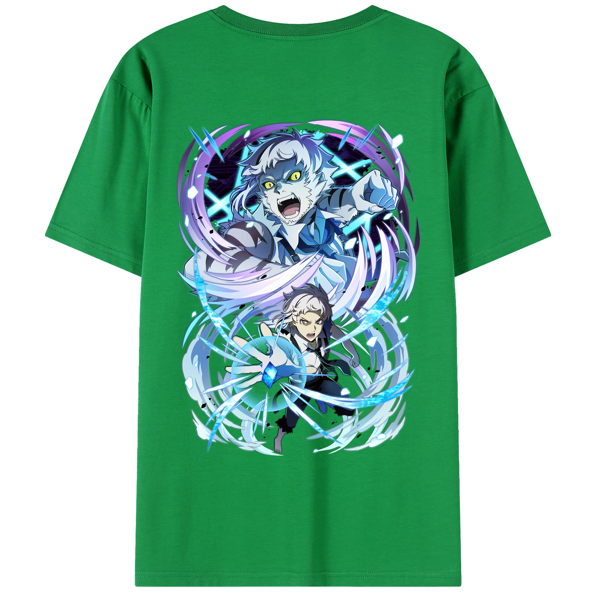（画像用） 文豪ストレイドッグス Bungo Stray Dogs 綿100％ メンズ半袖Tシャツ（バックプリント） 通気性