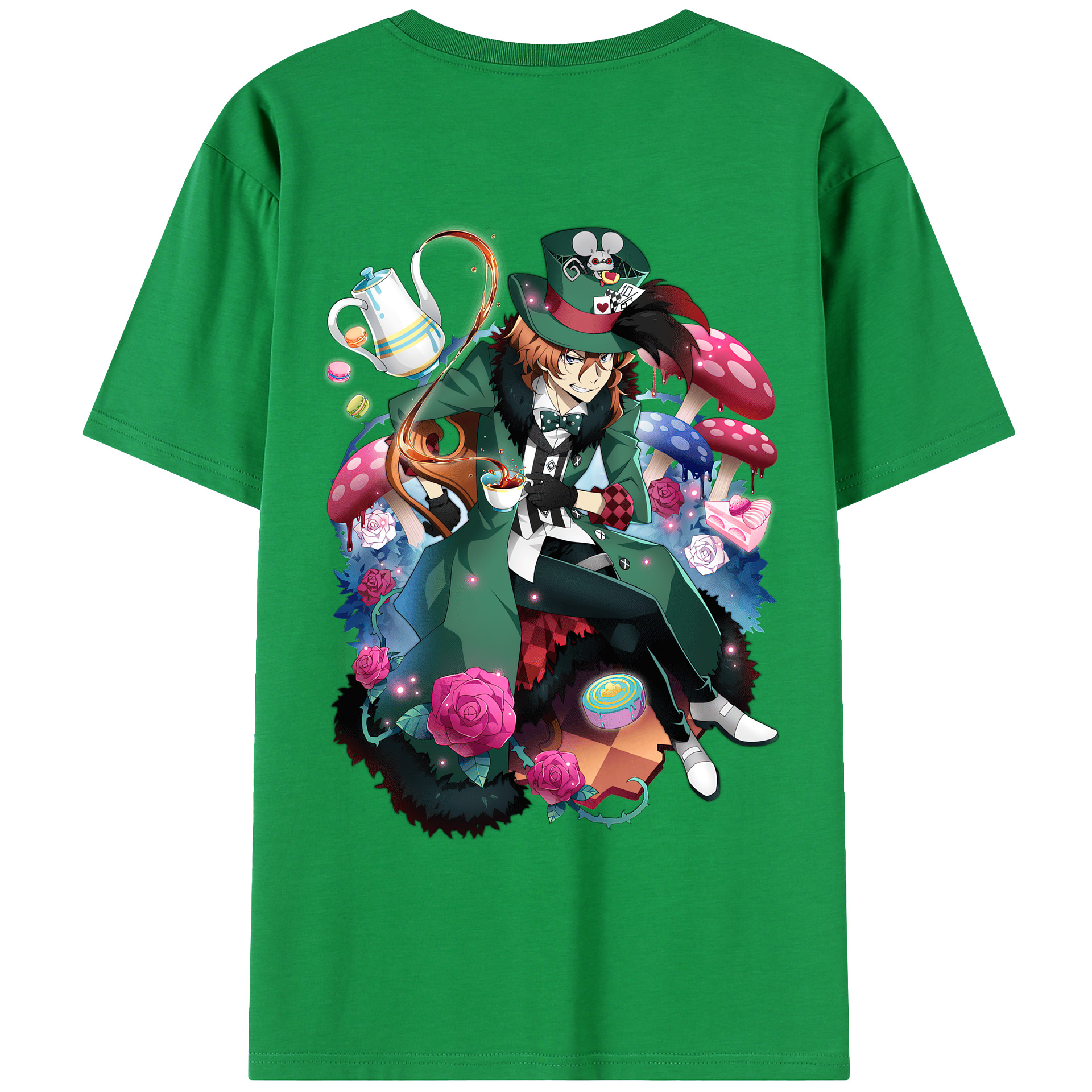 （画像用） 文豪ストレイドッグス Bungo Stray Dogs 綿100％ メンズ半袖Tシャツ（バックプリント） 通気性