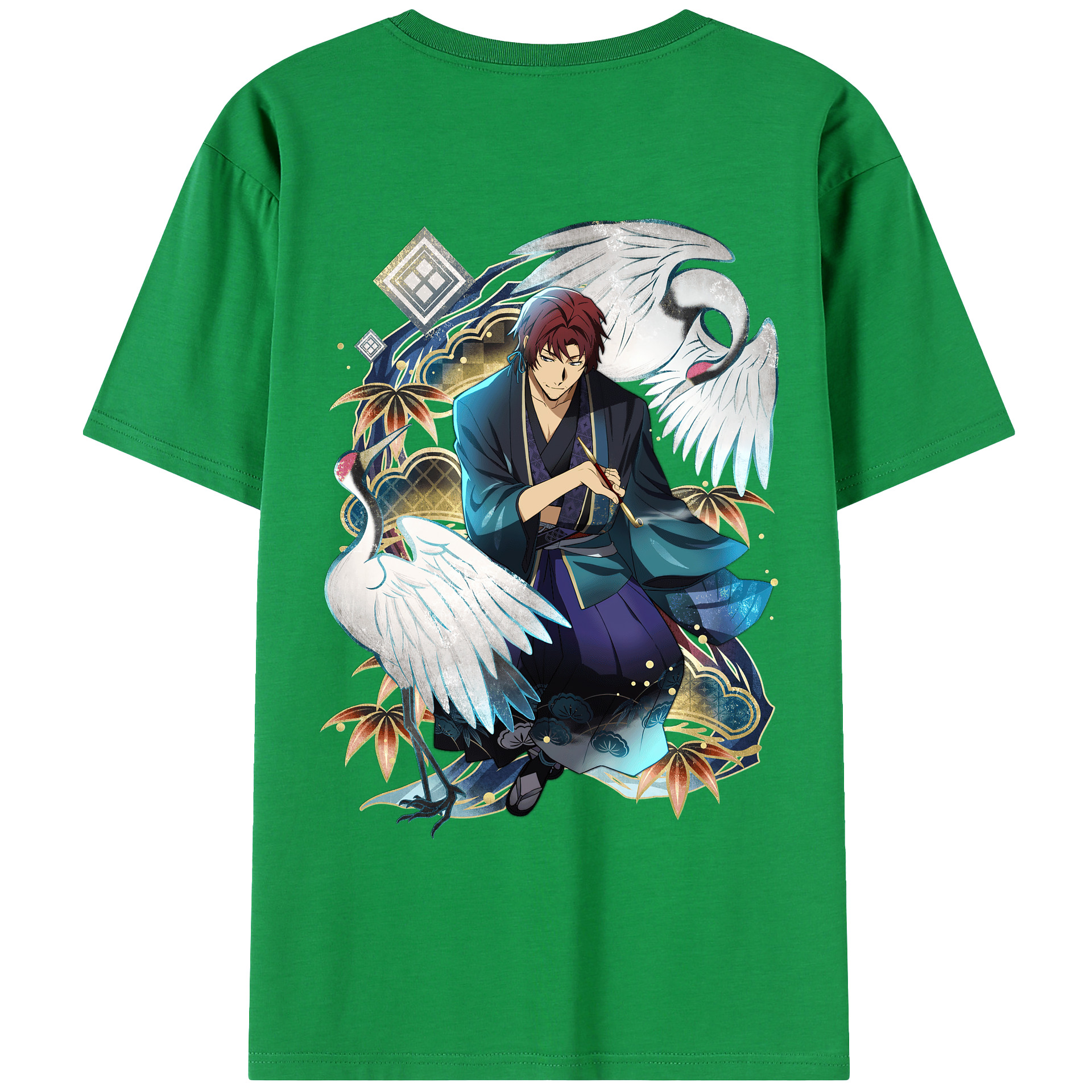 （画像用） 文豪ストレイドッグス Bungo Stray Dogs 綿100％ メンズ半袖Tシャツ（バックプリント） 通気性