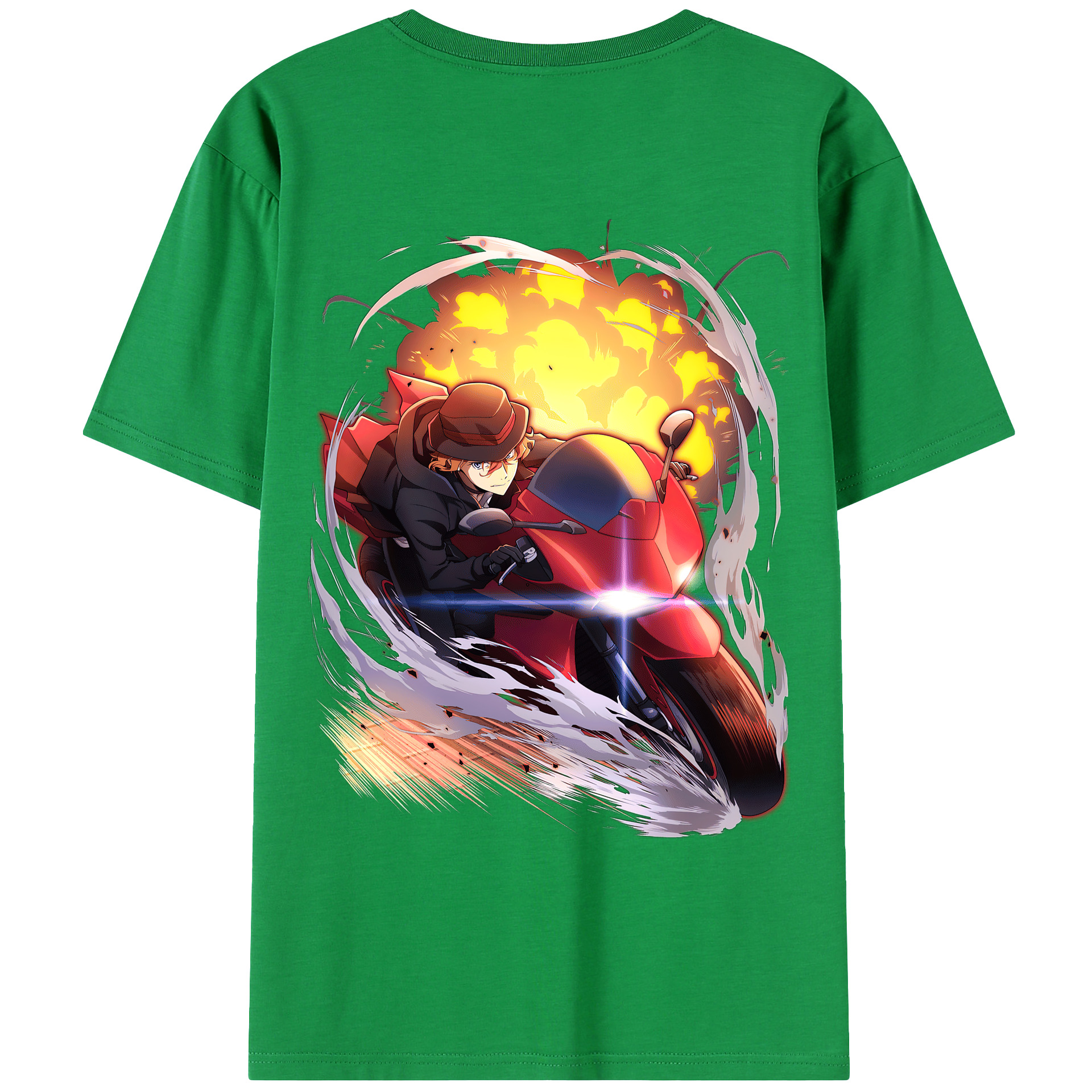 （画像用） 文豪ストレイドッグス Bungo Stray Dogs 綿100％ メンズ半袖Tシャツ（バックプリント） 通気性