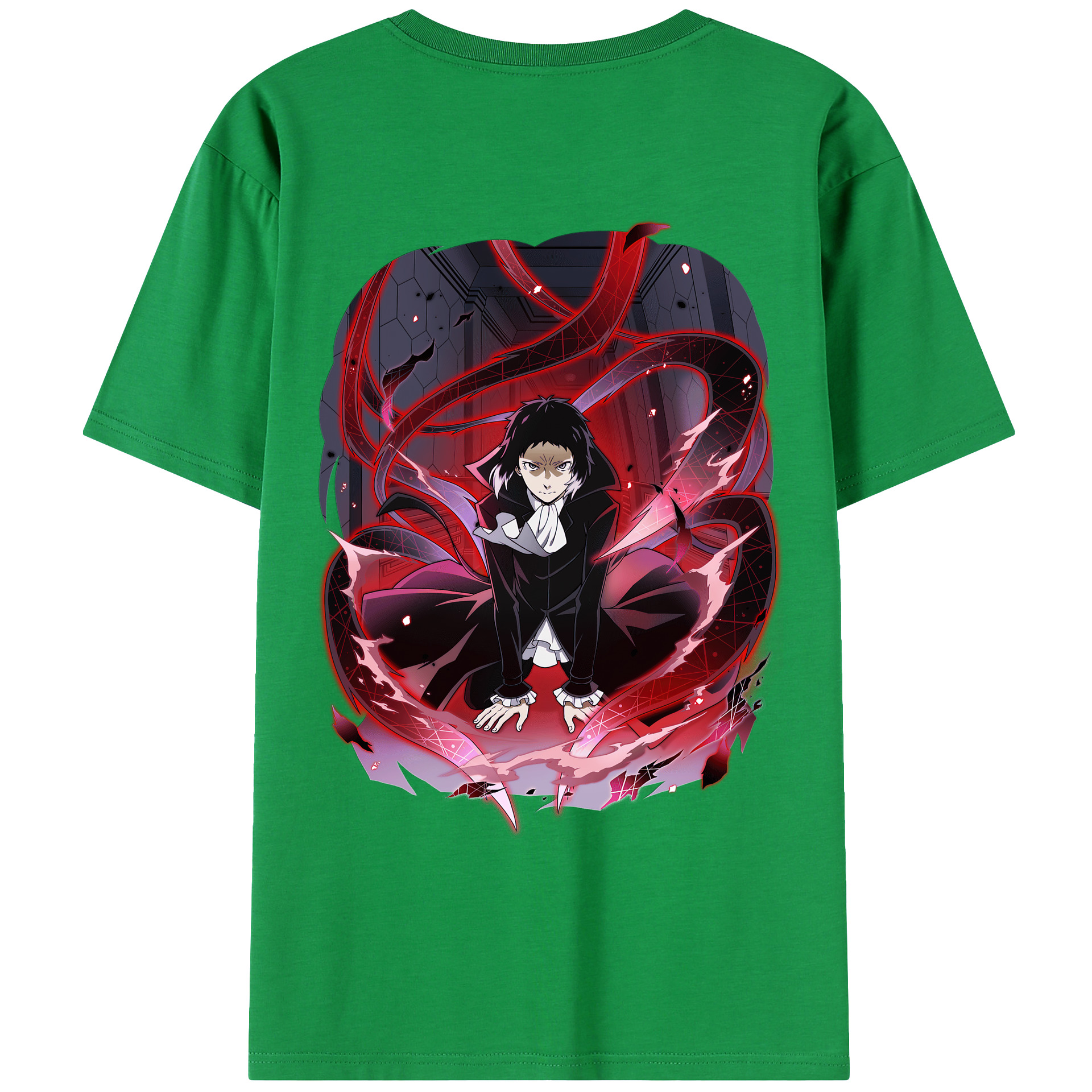 （画像用） 文豪ストレイドッグス Bungo Stray Dogs 綿100％ メンズ半袖Tシャツ（バックプリント） 通気性