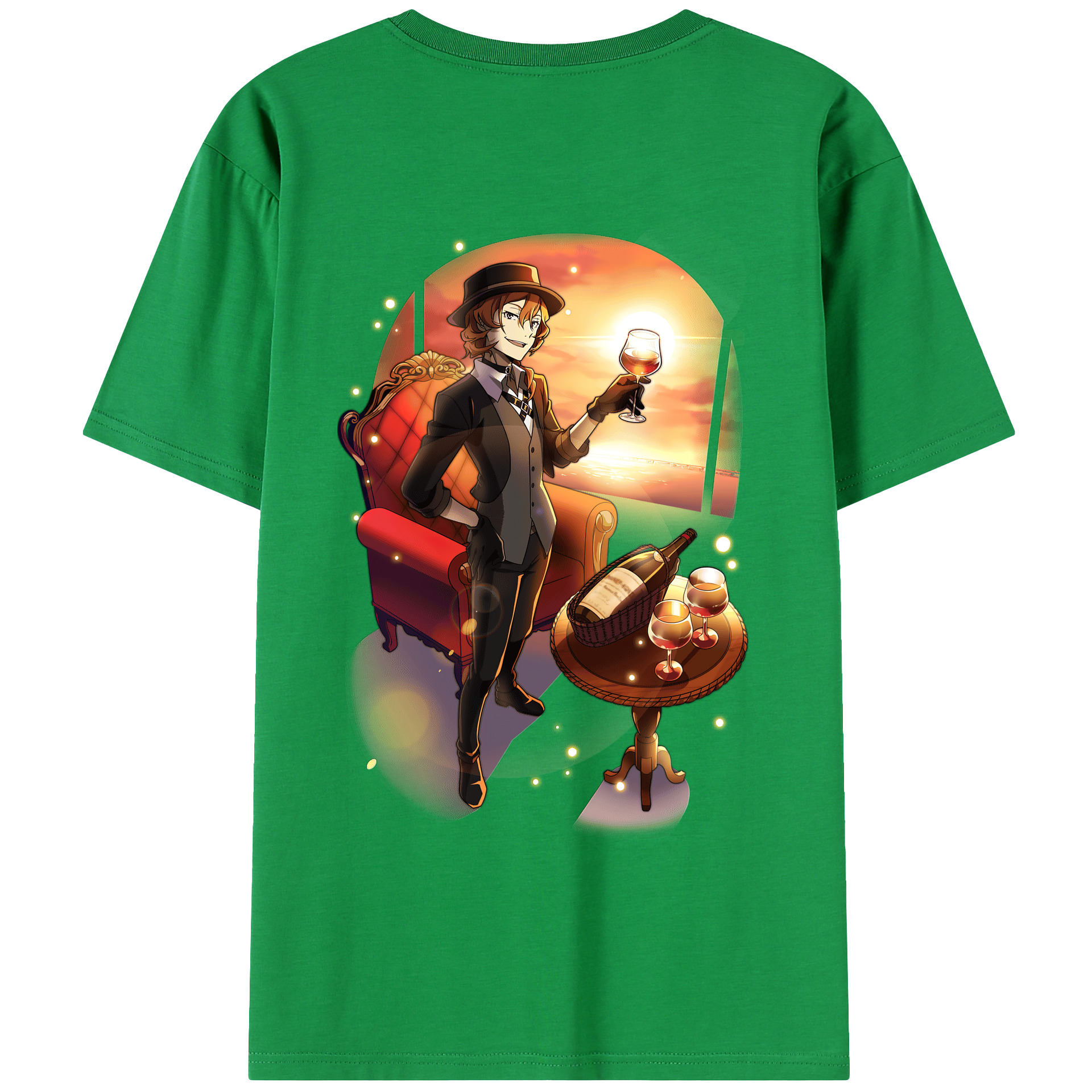 （画像用） 文豪ストレイドッグス Bungo Stray Dogs 綿100％ メンズ半袖Tシャツ（バックプリント） 通気性