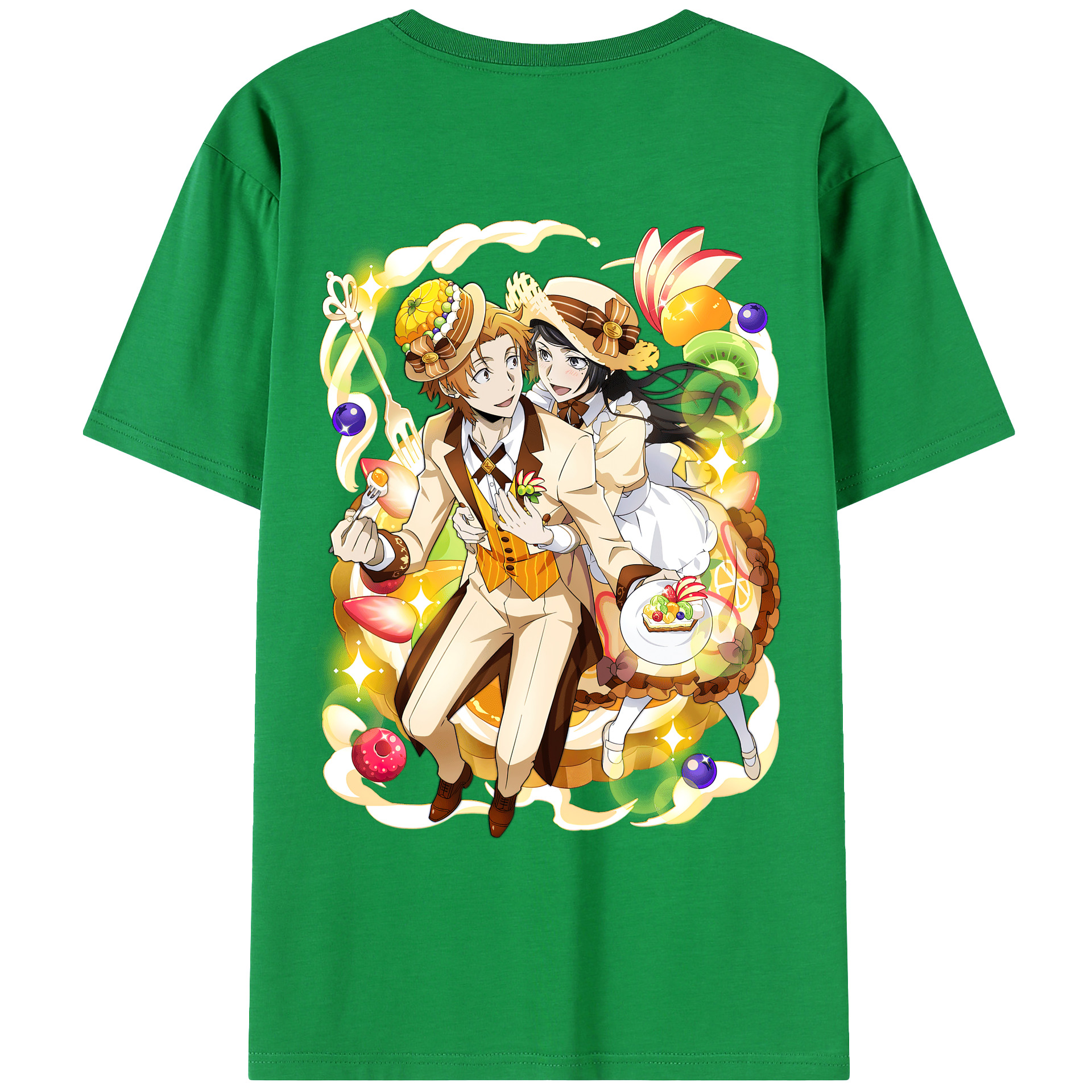 （画像用） 文豪ストレイドッグス Bungo Stray Dogs 綿100％ メンズ半袖Tシャツ（バックプリント） 通気性