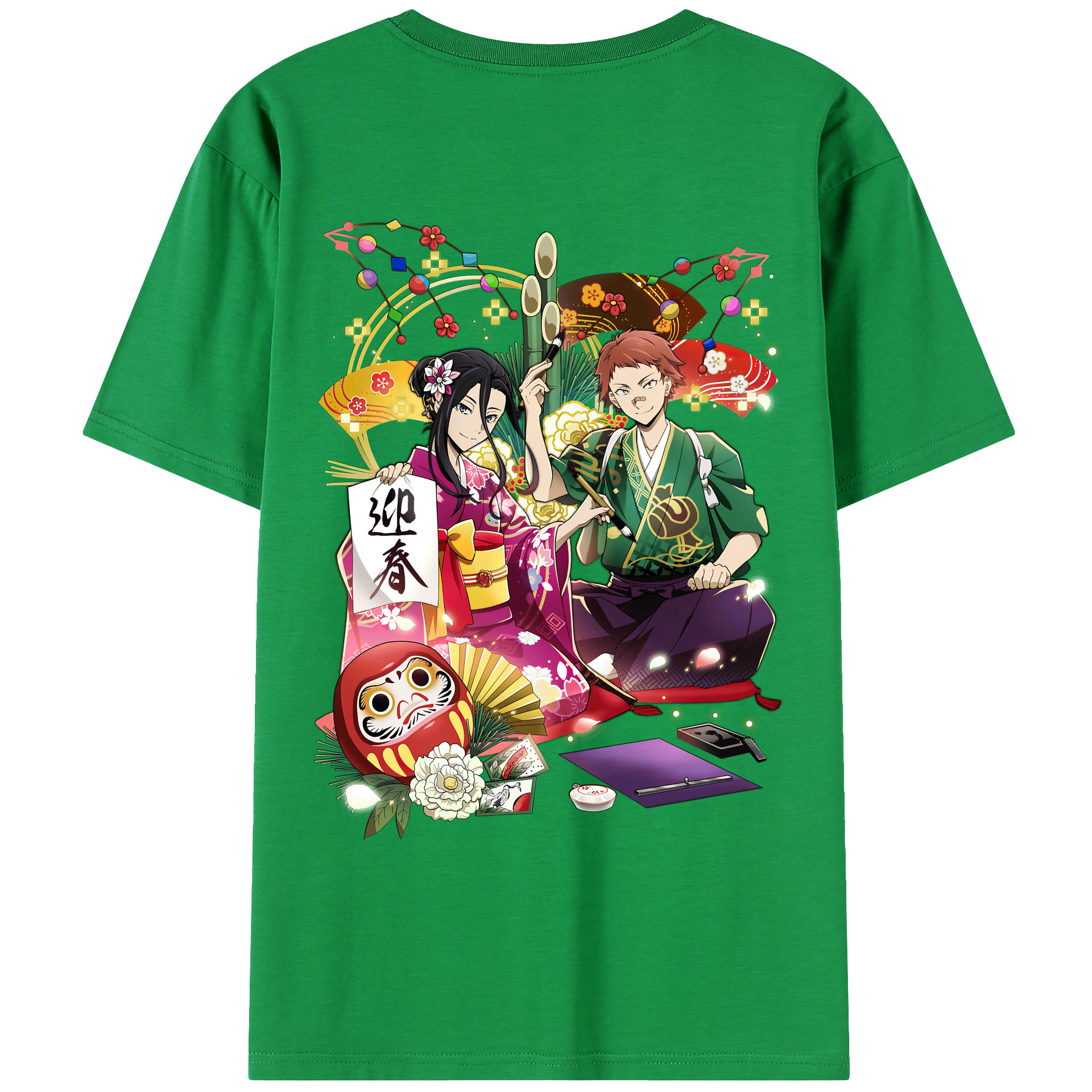 （画像用） 文豪ストレイドッグス Bungo Stray Dogs 綿100％ メンズ半袖Tシャツ（バックプリント） 通気性