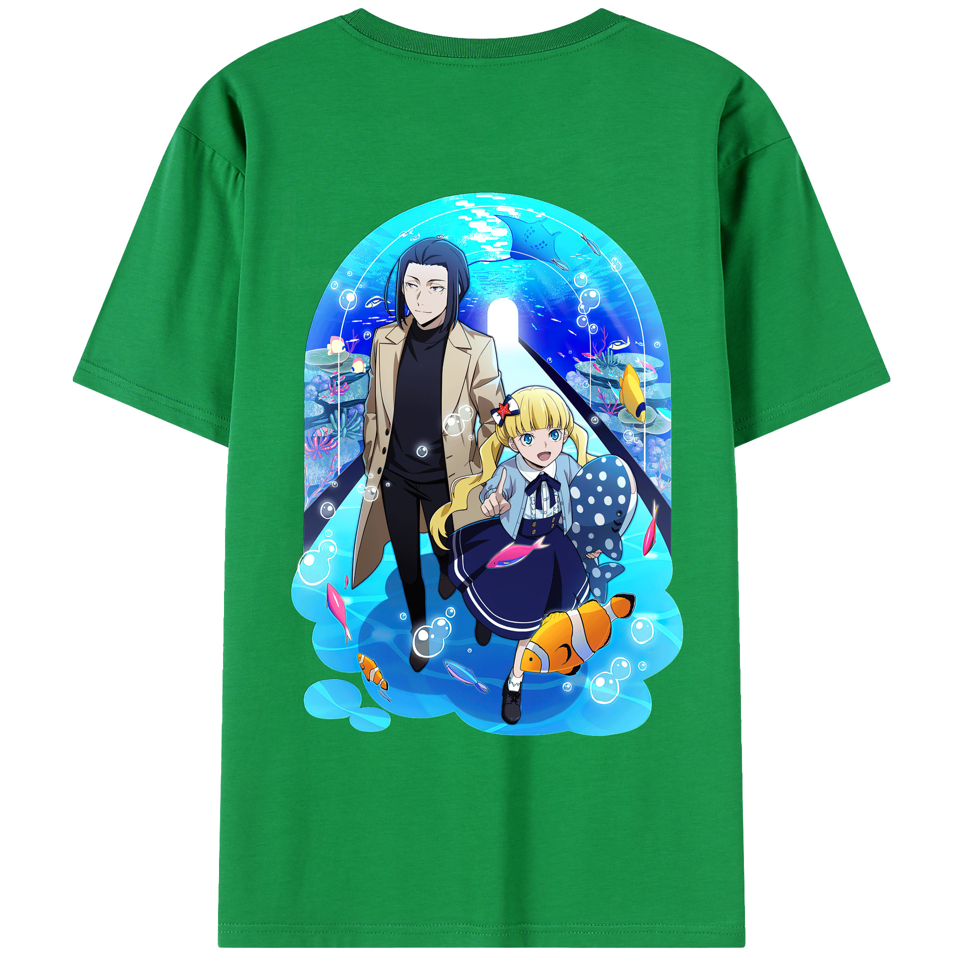 （画像用） 文豪ストレイドッグス Bungo Stray Dogs 綿100％ メンズ半袖Tシャツ（バックプリント） 通気性