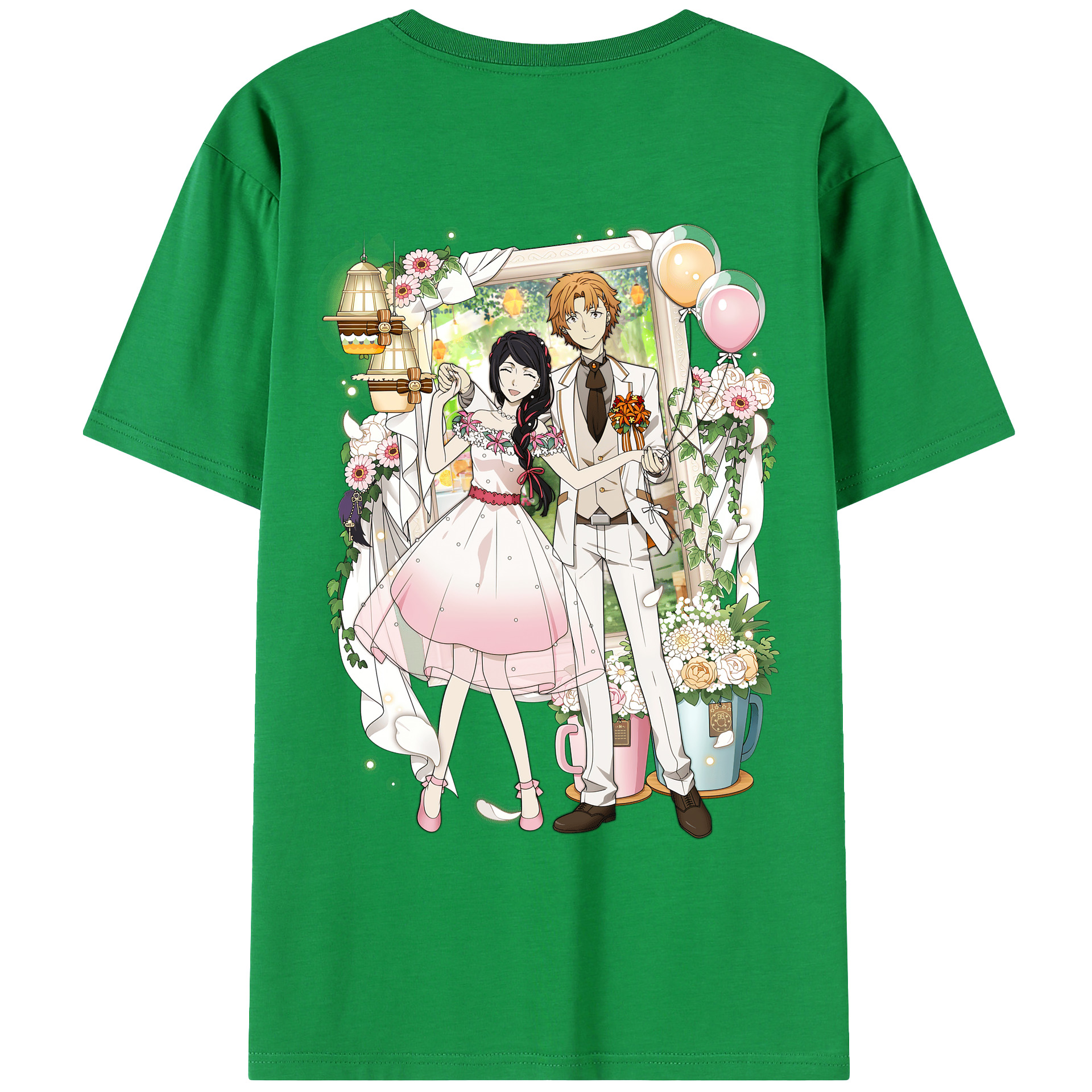 （画像用） 文豪ストレイドッグス Bungo Stray Dogs 綿100％ メンズ半袖Tシャツ（バックプリント） 通気性