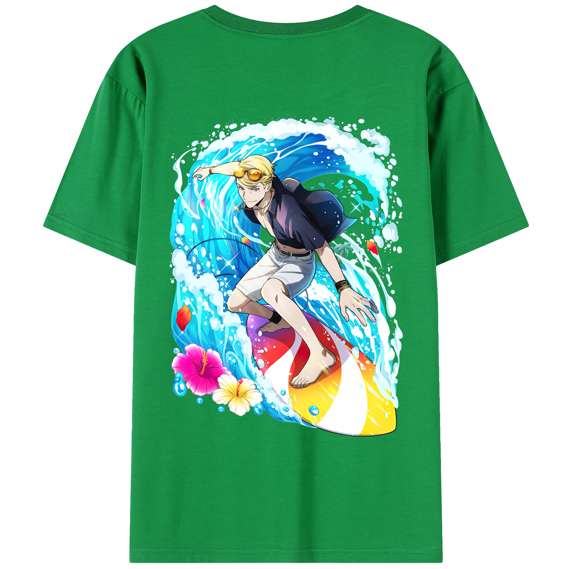 （画像用） 文豪ストレイドッグス Bungo Stray Dogs 綿100％ メンズ半袖Tシャツ（バックプリント） 通気性