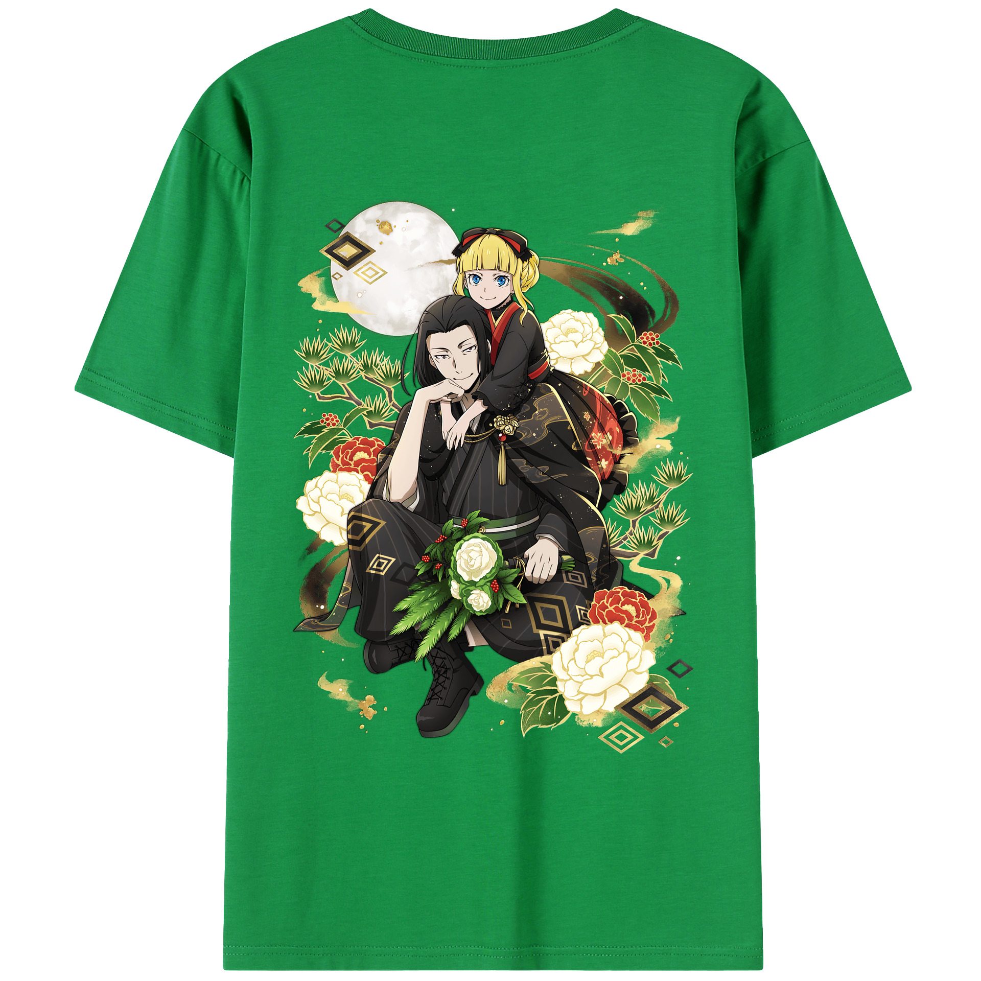 （画像用） 文豪ストレイドッグス Bungo Stray Dogs 綿100％ メンズ半袖Tシャツ（バックプリント） 通気性