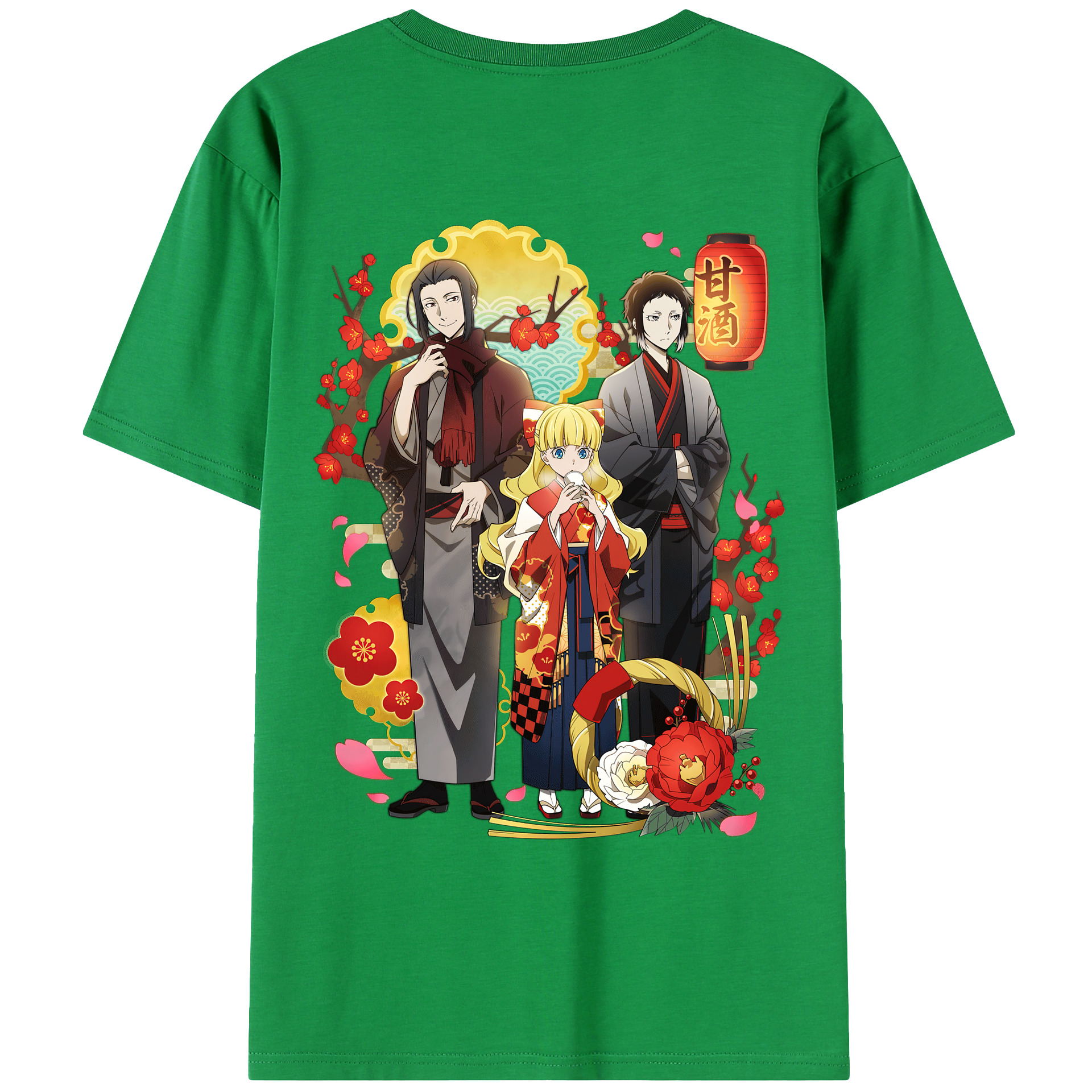 （画像用） 文豪ストレイドッグス Bungo Stray Dogs 綿100％ メンズ半袖Tシャツ（バックプリント） 通気性