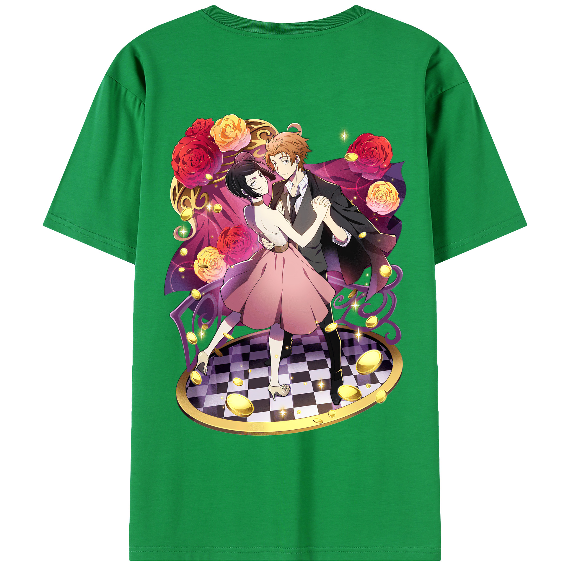 （画像用） 文豪ストレイドッグス Bungo Stray Dogs 綿100％ メンズ半袖Tシャツ（バックプリント） 通気性