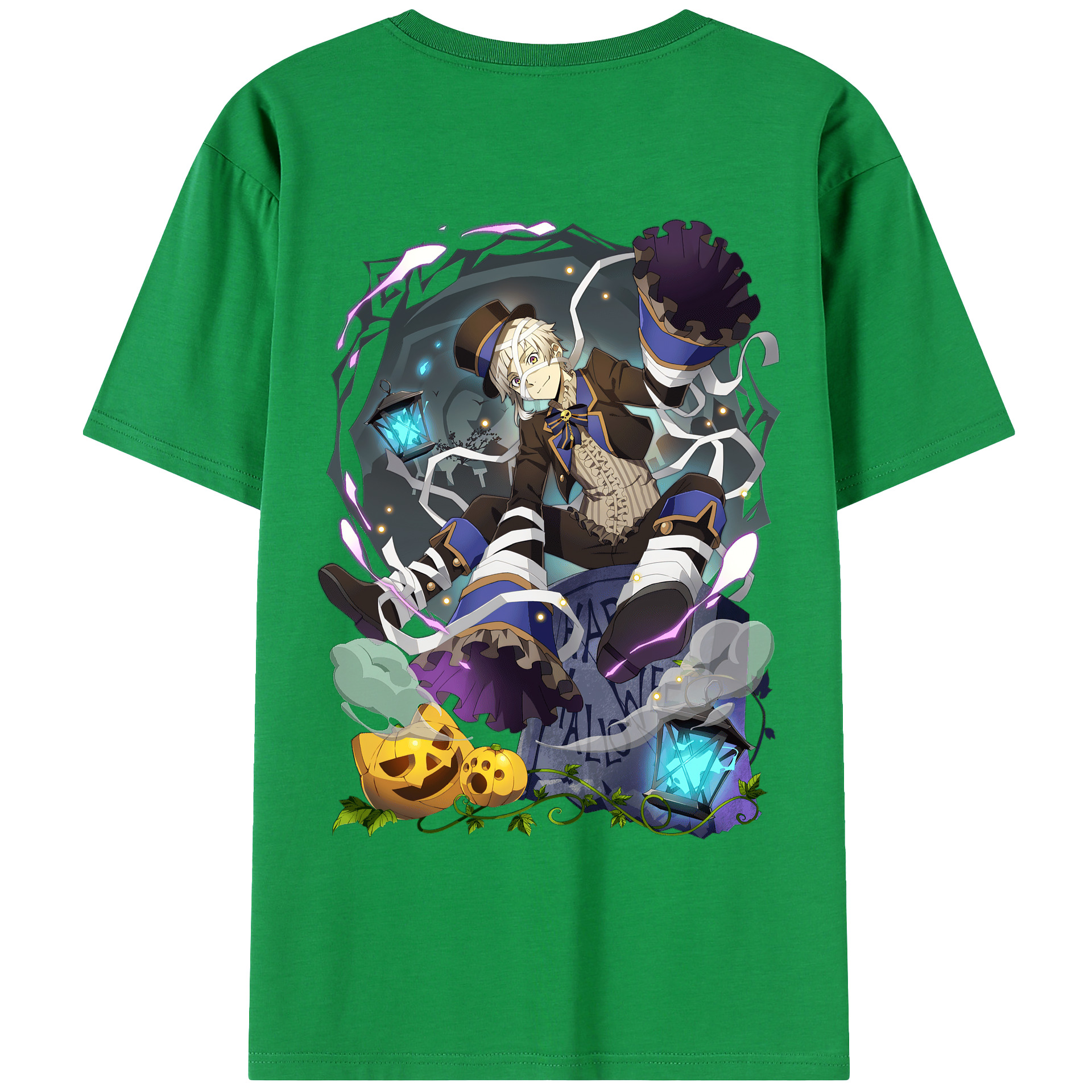 （画像用） 文豪ストレイドッグス Bungo Stray Dogs 綿100％ メンズ半袖Tシャツ（バックプリント） 通気性