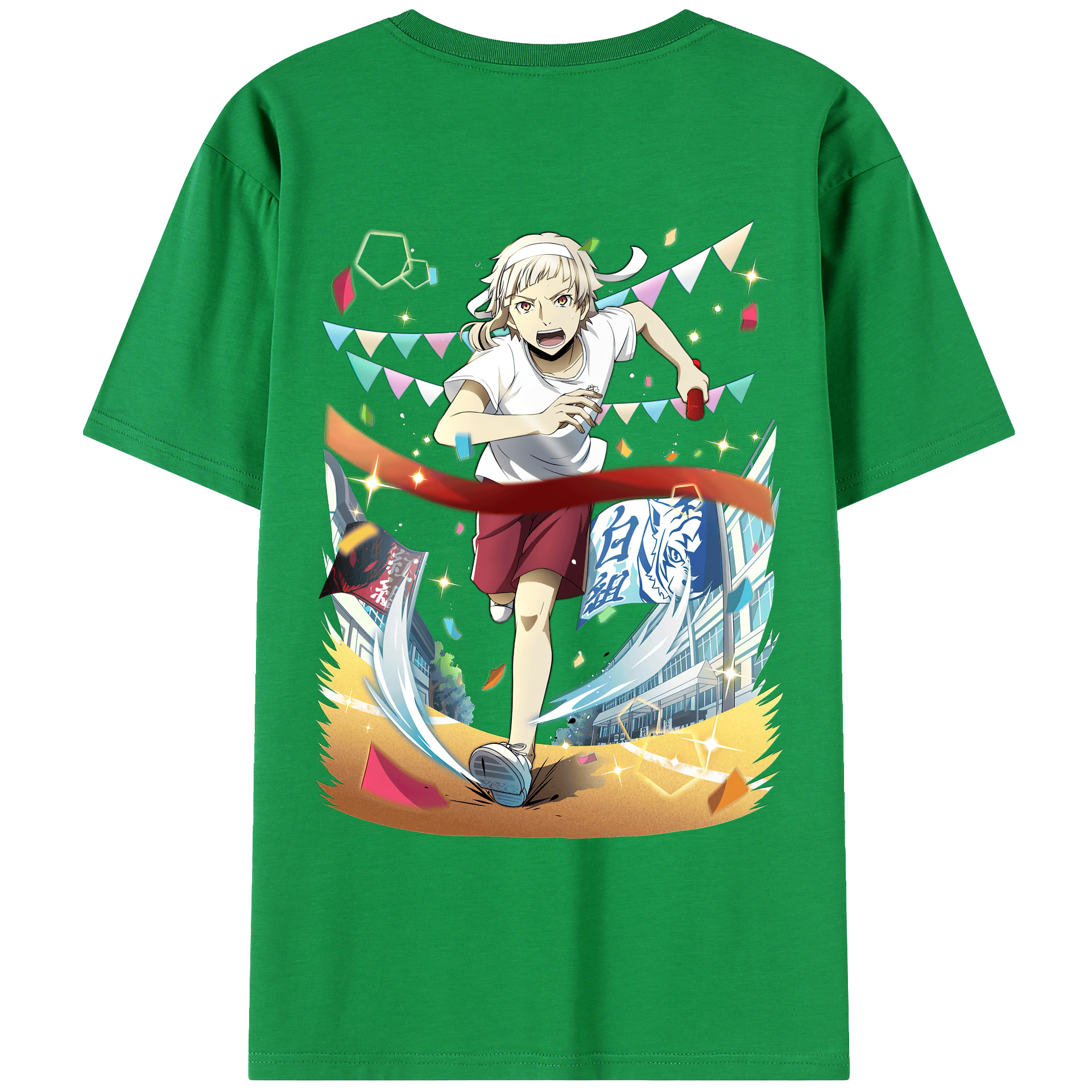 （画像用） 文豪ストレイドッグス Bungo Stray Dogs 綿100％ メンズ半袖Tシャツ（バックプリント） 通気性