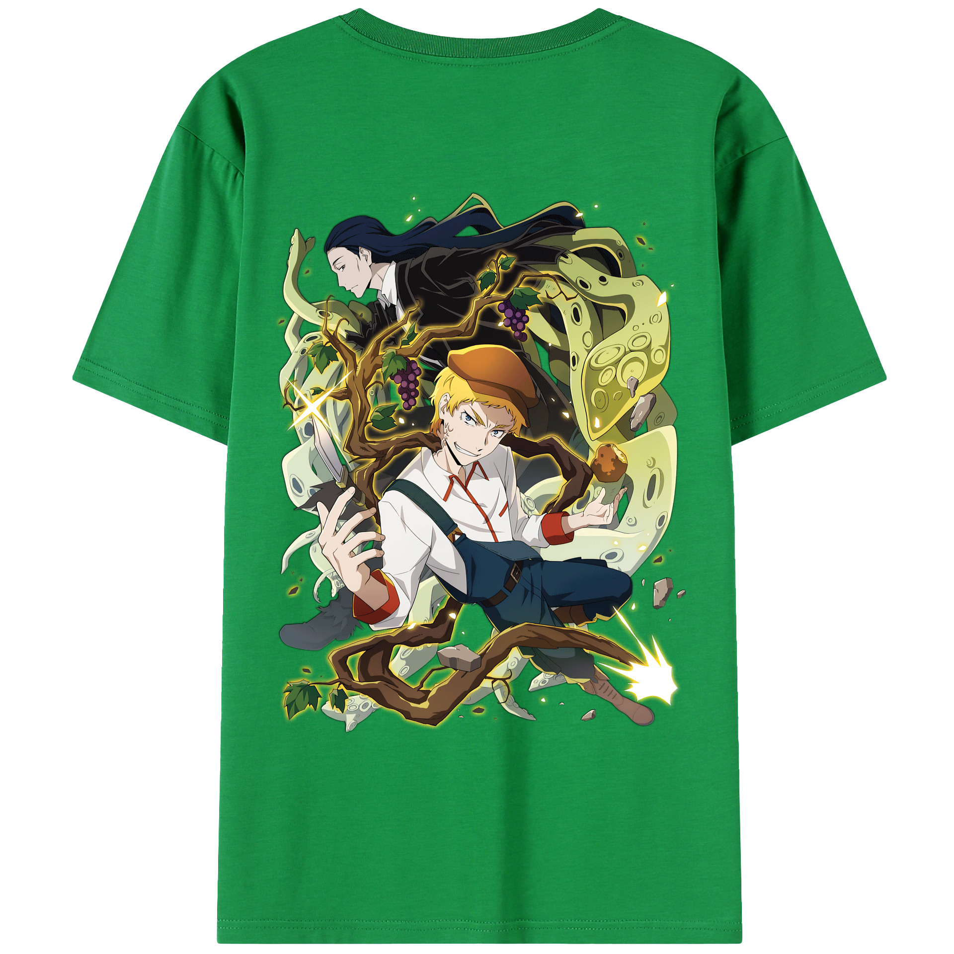 （画像用） 文豪ストレイドッグス Bungo Stray Dogs 綿100％ メンズ半袖Tシャツ（バックプリント） 通気性
