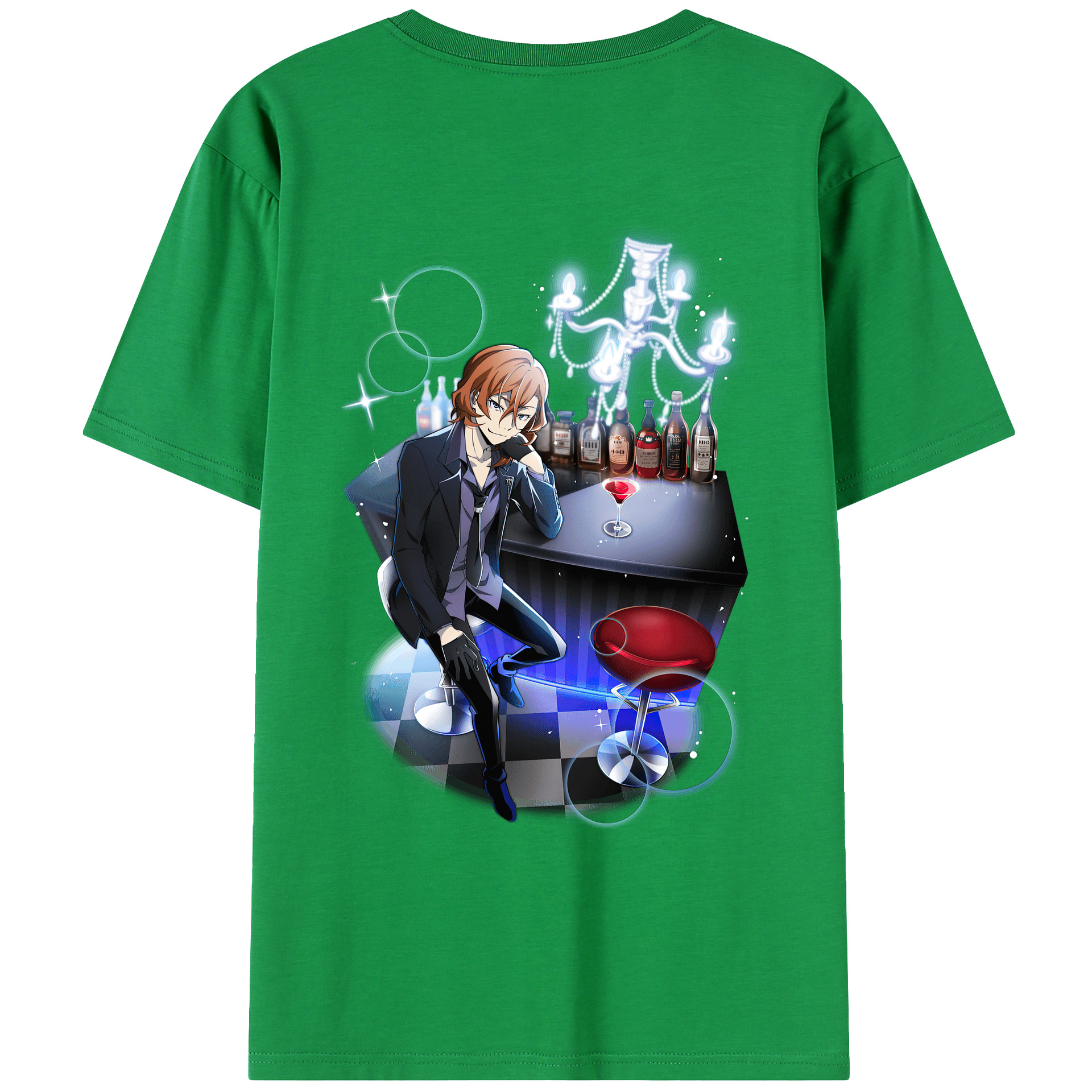 （画像用） 文豪ストレイドッグス Bungo Stray Dogs 綿100％ メンズ半袖Tシャツ（バックプリント） 通気性