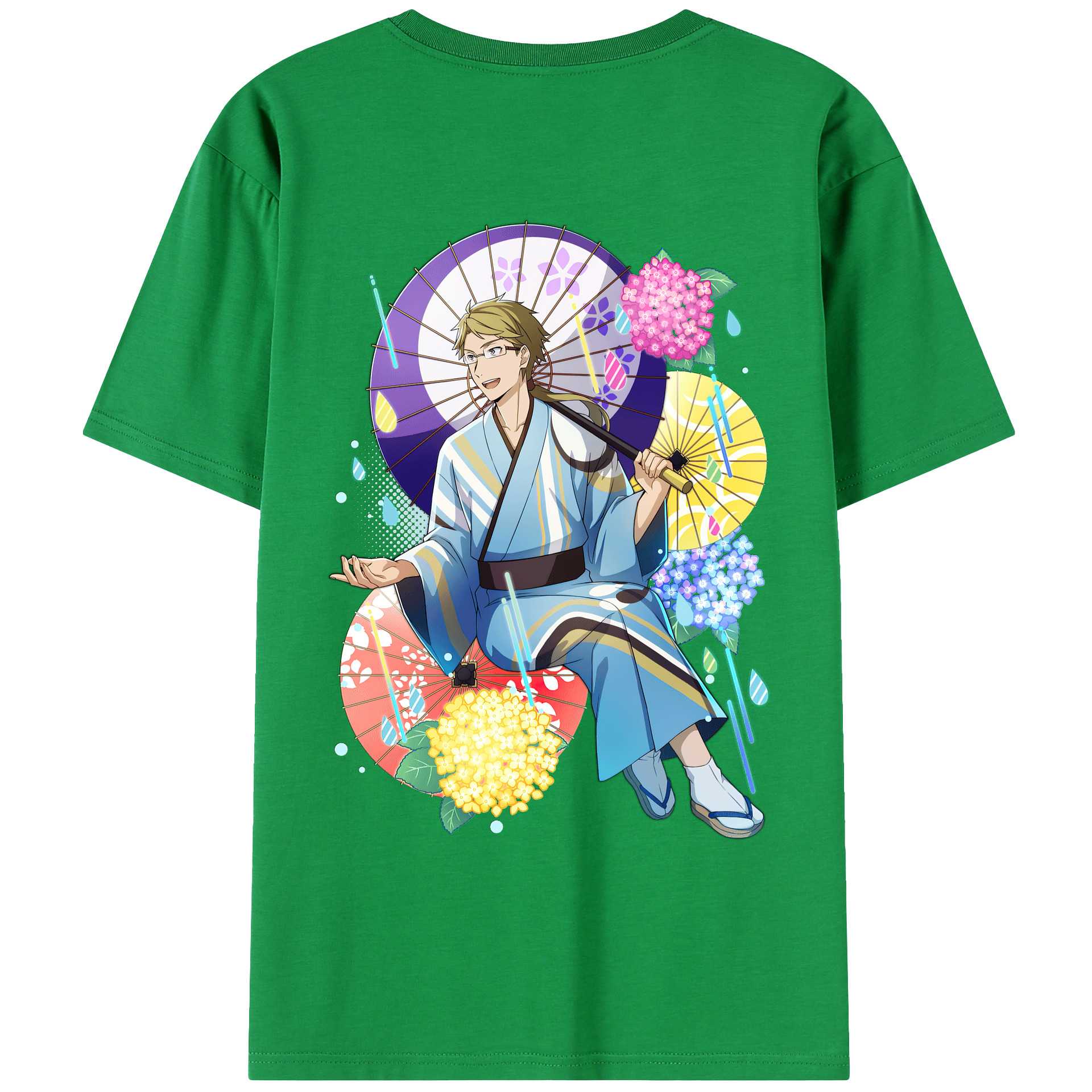 （画像用） 文豪ストレイドッグス Bungo Stray Dogs 綿100％ メンズ半袖Tシャツ（バックプリント） 通気性