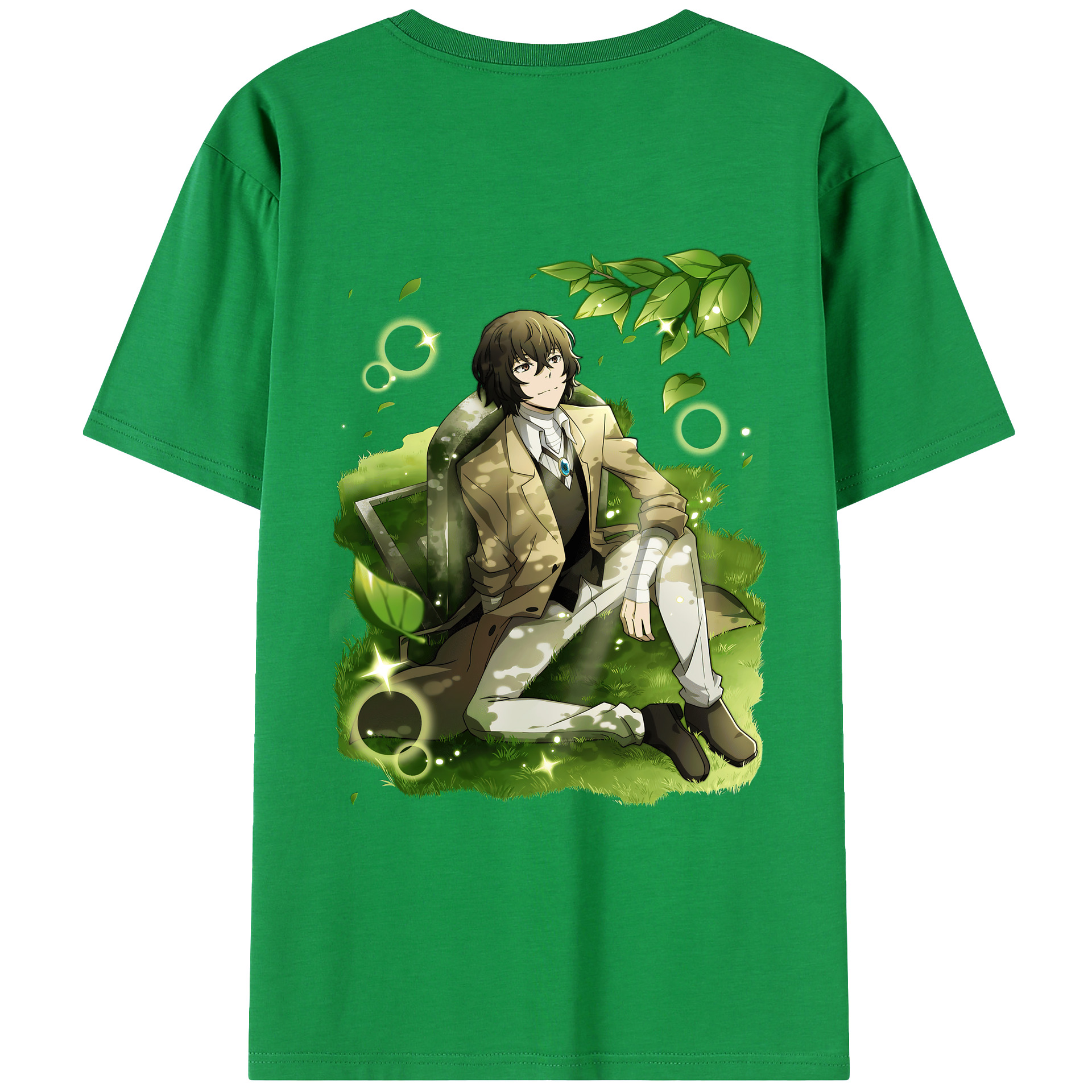 （画像用） 文豪ストレイドッグス Bungo Stray Dogs 綿100％ メンズ半袖Tシャツ（バックプリント） 通気性