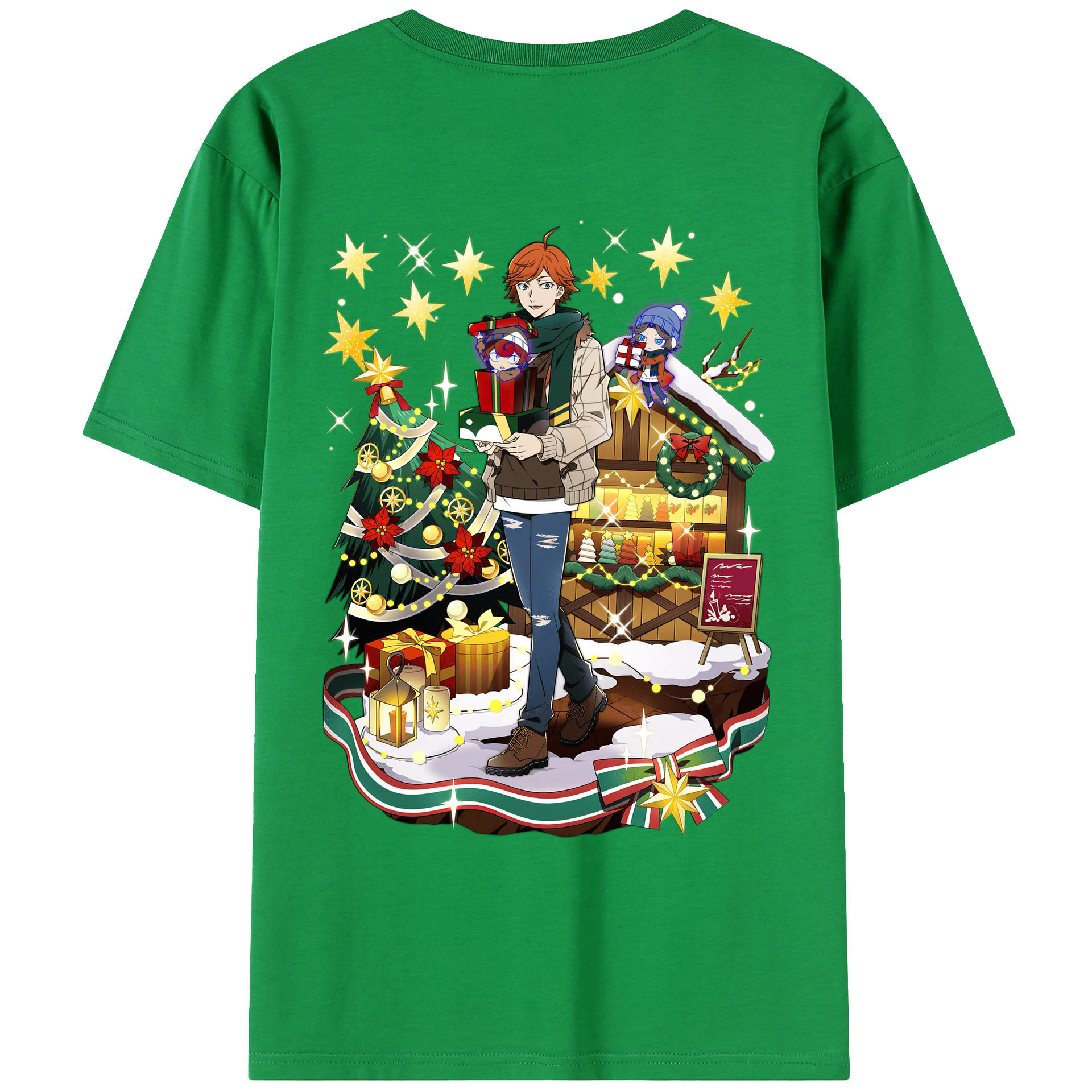 （画像用） 文豪ストレイドッグス Bungo Stray Dogs 綿100％ メンズ半袖Tシャツ（バックプリント） 通気性