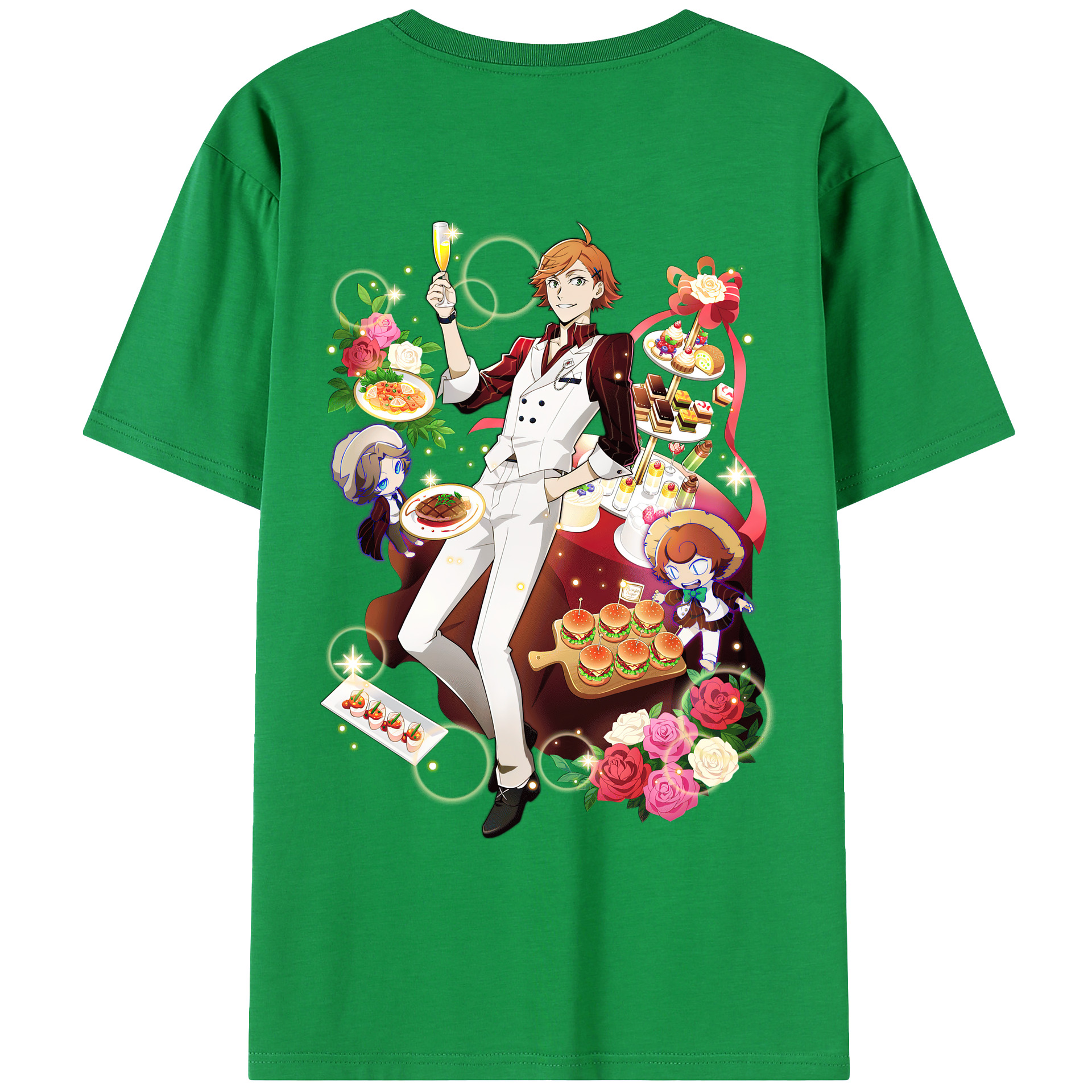 （画像用） 文豪ストレイドッグス Bungo Stray Dogs 綿100％ メンズ半袖Tシャツ（バックプリント） 通気性