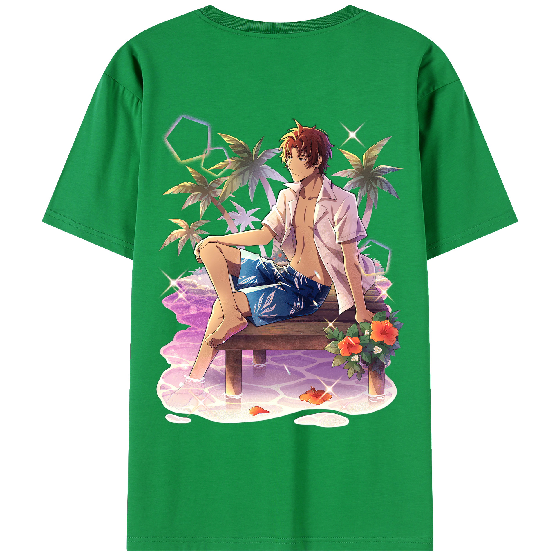 （画像用） 文豪ストレイドッグス Bungo Stray Dogs 綿100％ メンズ半袖Tシャツ（バックプリント） 通気性