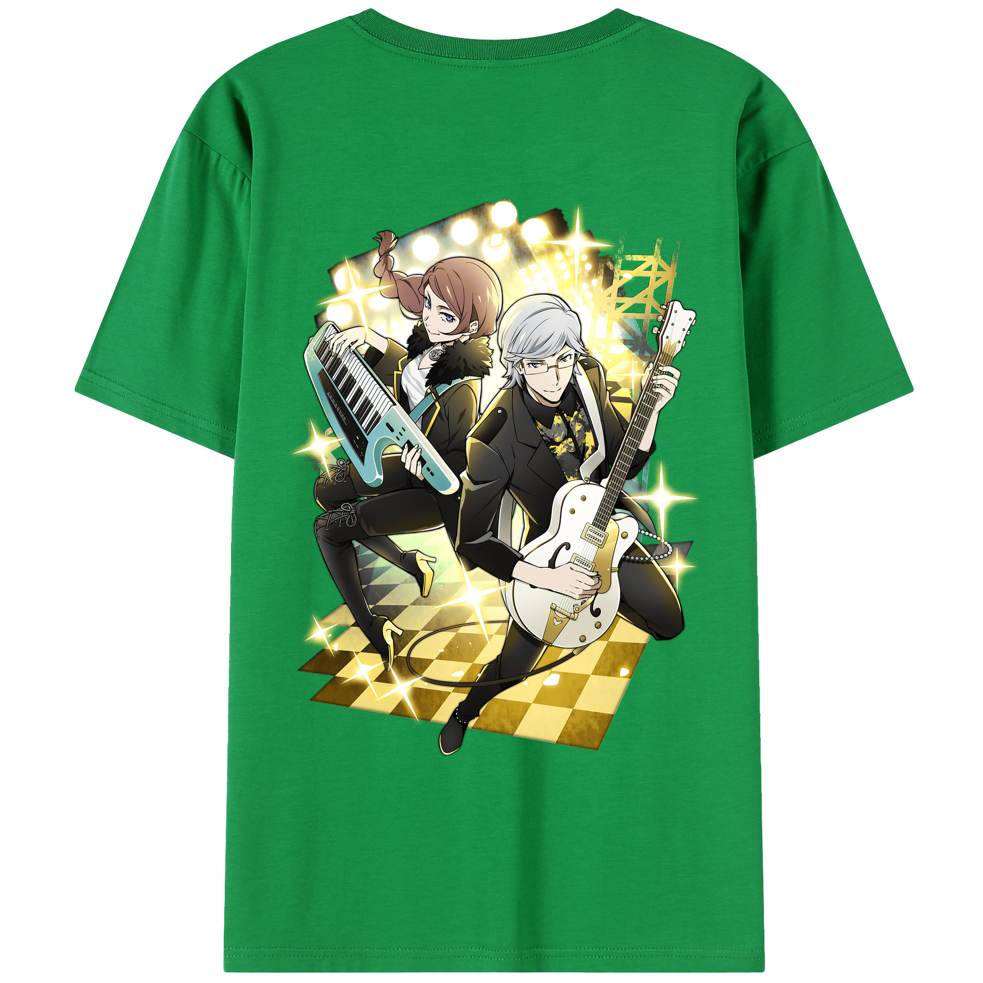 （画像用） 文豪ストレイドッグス Bungo Stray Dogs 綿100％ メンズ半袖Tシャツ（バックプリント） 通気性
