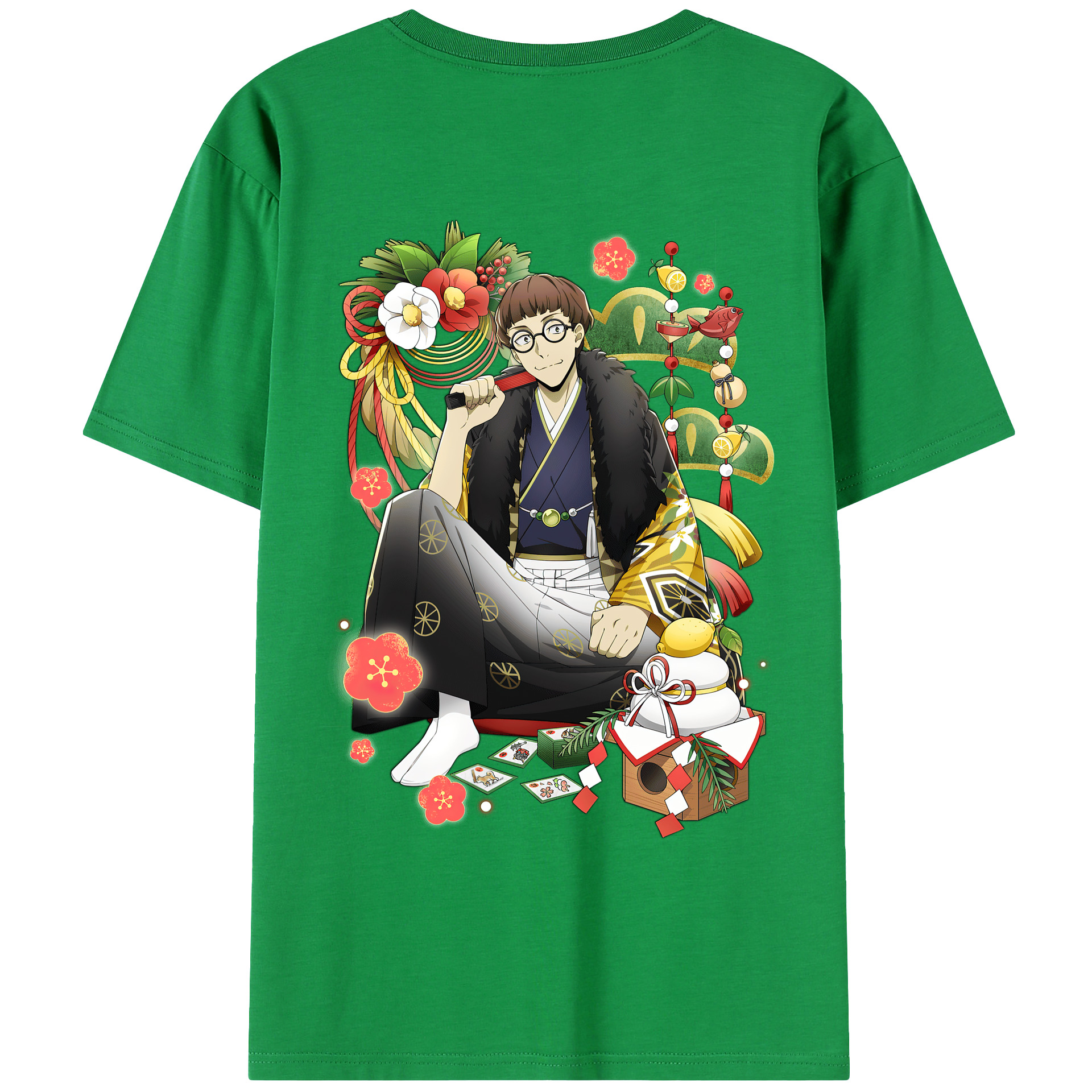 （画像用） 文豪ストレイドッグス Bungo Stray Dogs 綿100％ メンズ半袖Tシャツ（バックプリント） 通気性