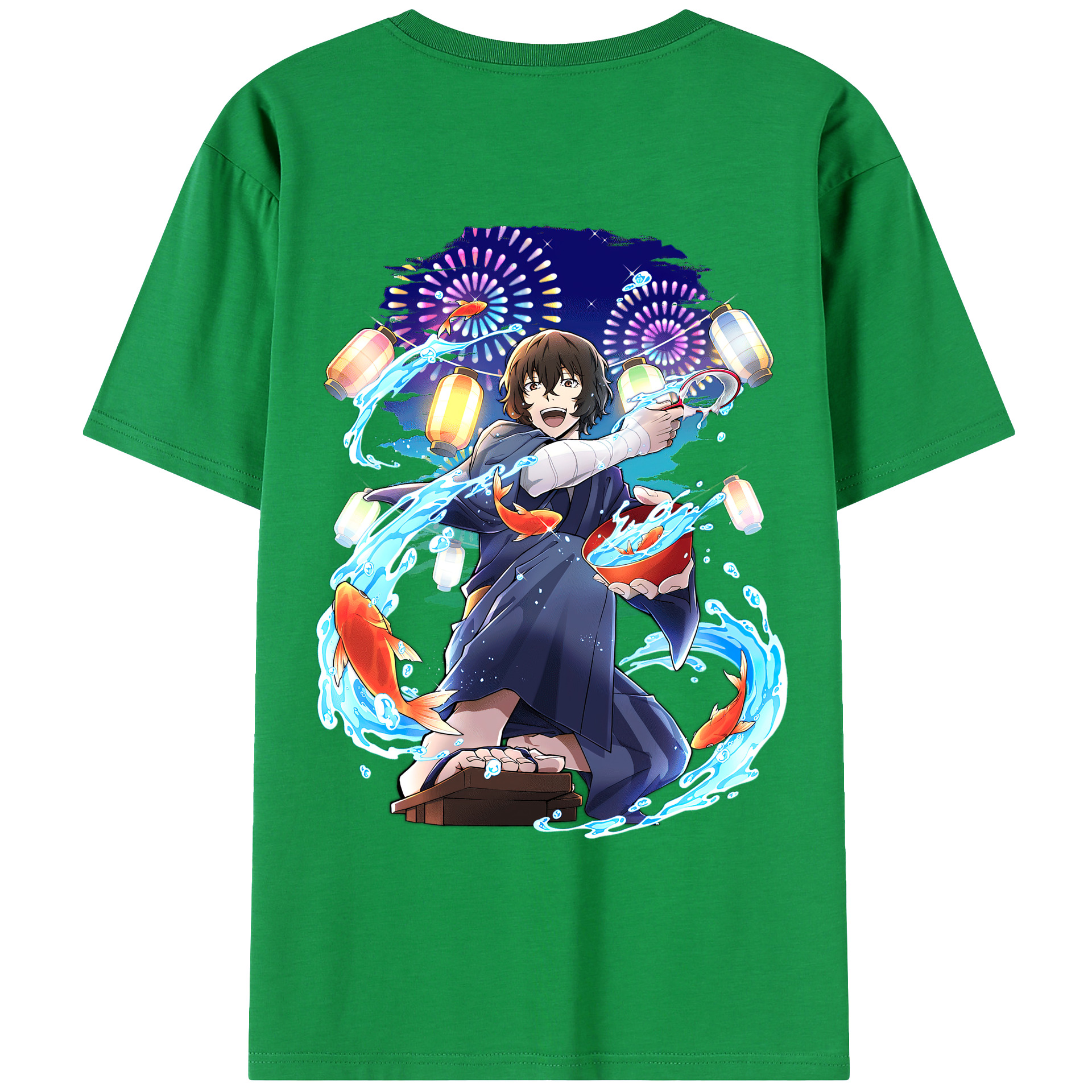 （画像用） 文豪ストレイドッグス Bungo Stray Dogs 綿100％ メンズ半袖Tシャツ（バックプリント） 通気性
