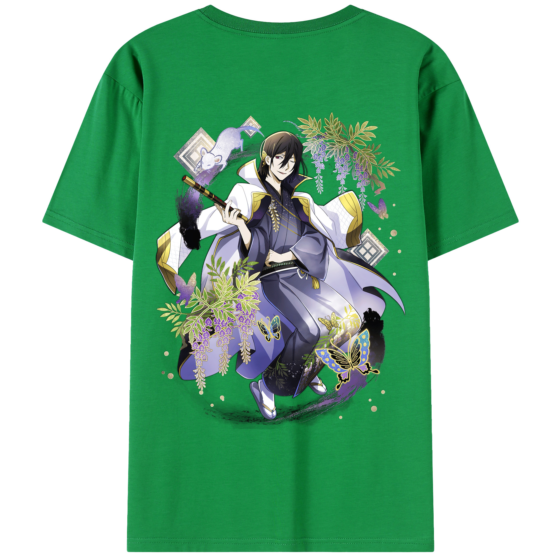（画像用） 文豪ストレイドッグス Bungo Stray Dogs 綿100％ メンズ半袖Tシャツ（バックプリント） 通気性