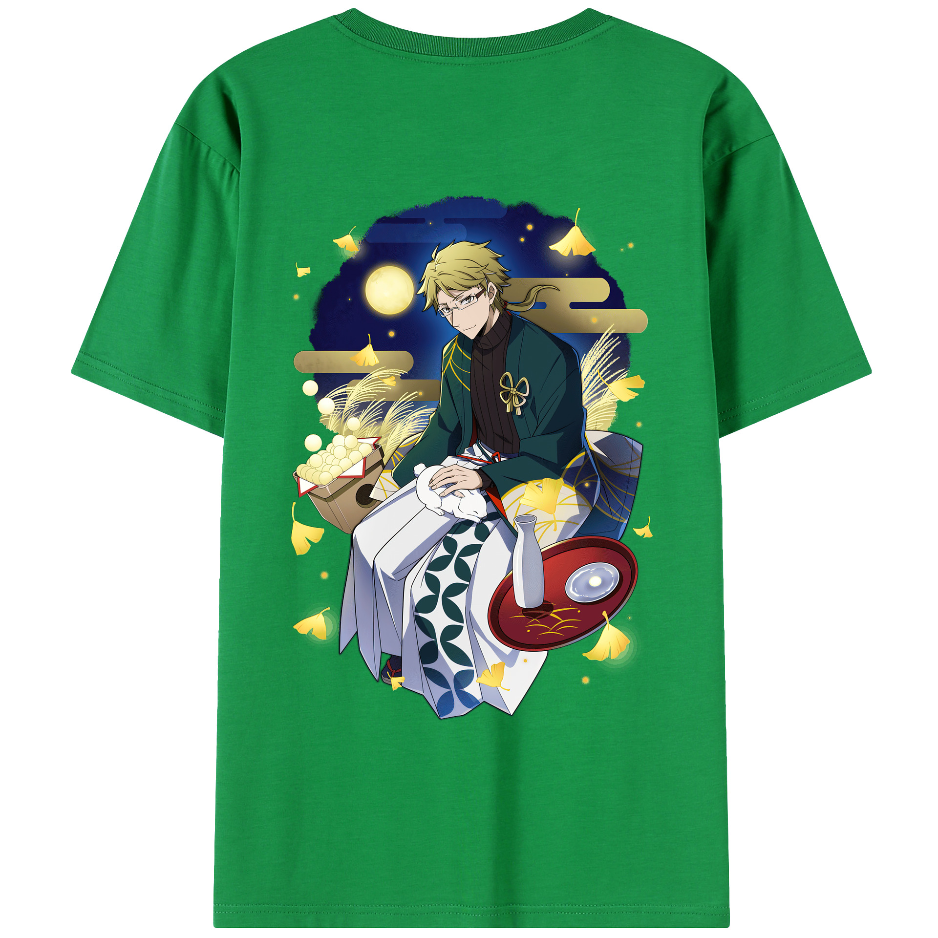 （画像用） 文豪ストレイドッグス Bungo Stray Dogs 綿100％ メンズ半袖Tシャツ（バックプリント） 通気性