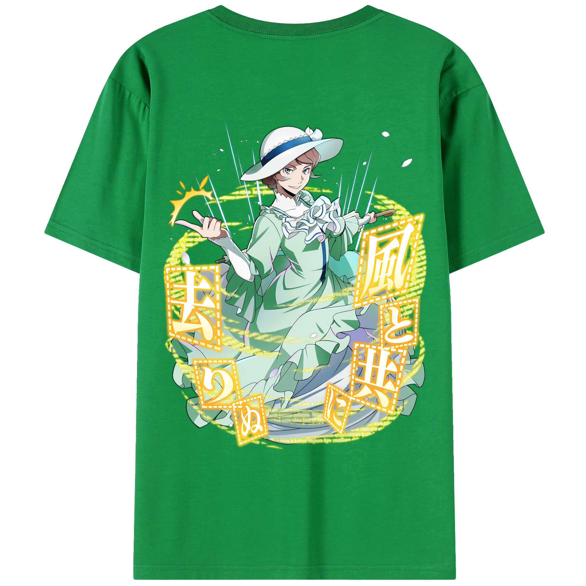 （画像用） 文豪ストレイドッグス Bungo Stray Dogs 綿100％ メンズ半袖Tシャツ（バックプリント） 通気性
