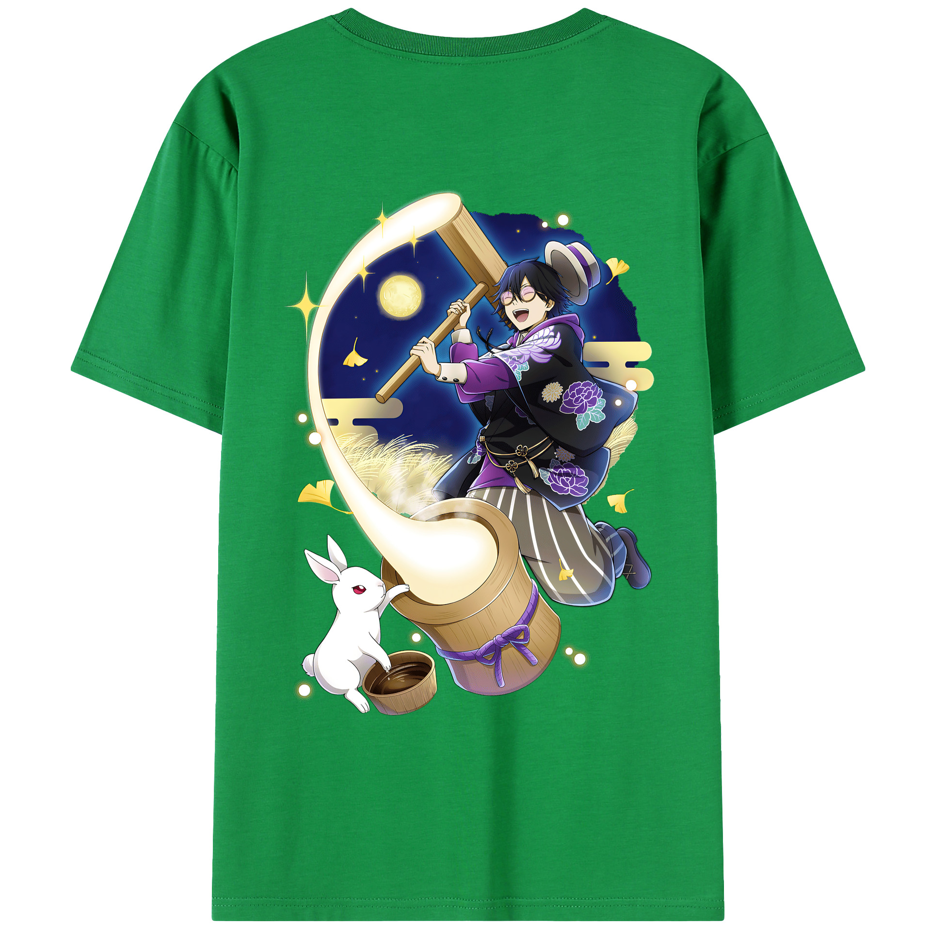 （画像用） 文豪ストレイドッグス Bungo Stray Dogs 綿100％ メンズ半袖Tシャツ（バックプリント） 通気性