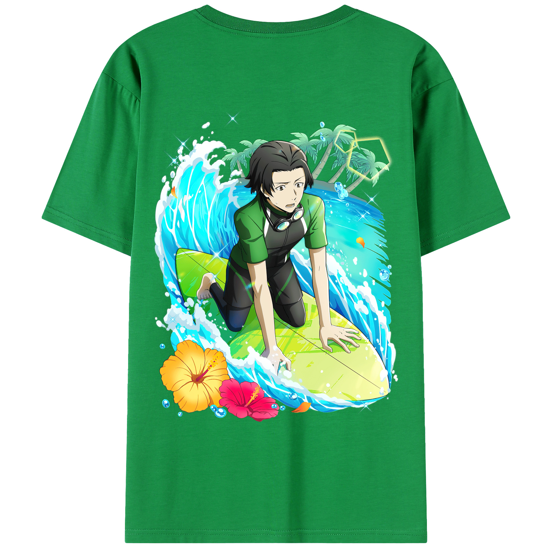 （画像用） 文豪ストレイドッグス Bungo Stray Dogs 綿100％ メンズ半袖Tシャツ（バックプリント） 通気性