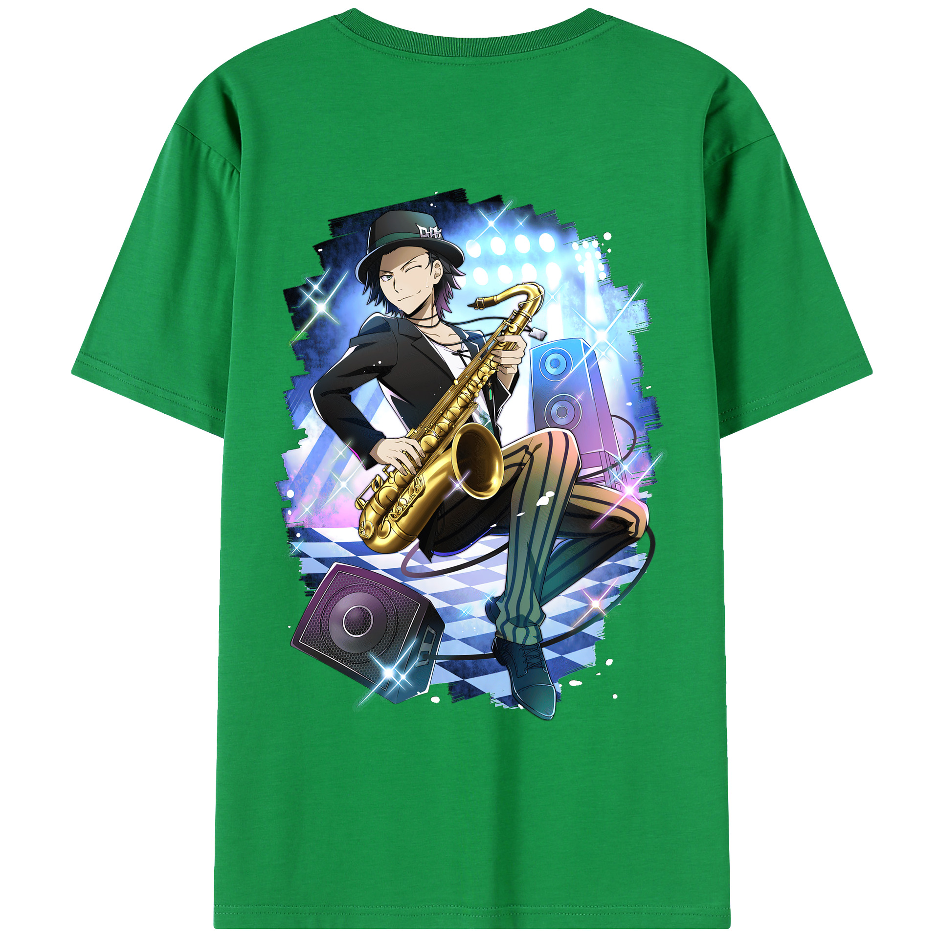 （画像用） 文豪ストレイドッグス Bungo Stray Dogs 綿100％ メンズ半袖Tシャツ（バックプリント） 通気性