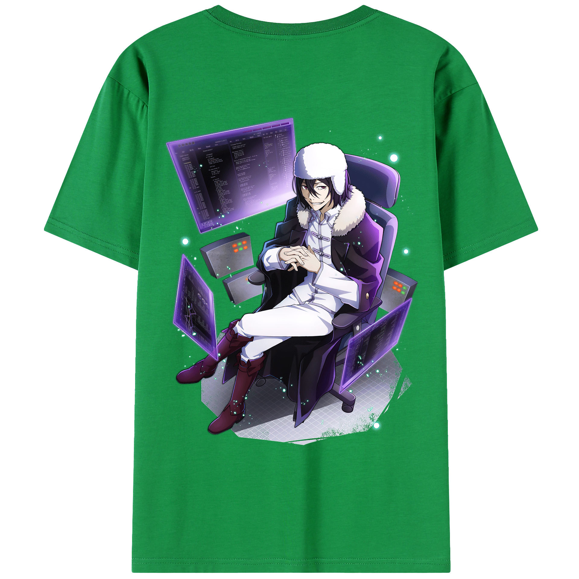 （画像用） 文豪ストレイドッグス Bungo Stray Dogs 綿100％ メンズ半袖Tシャツ（バックプリント） 通気性