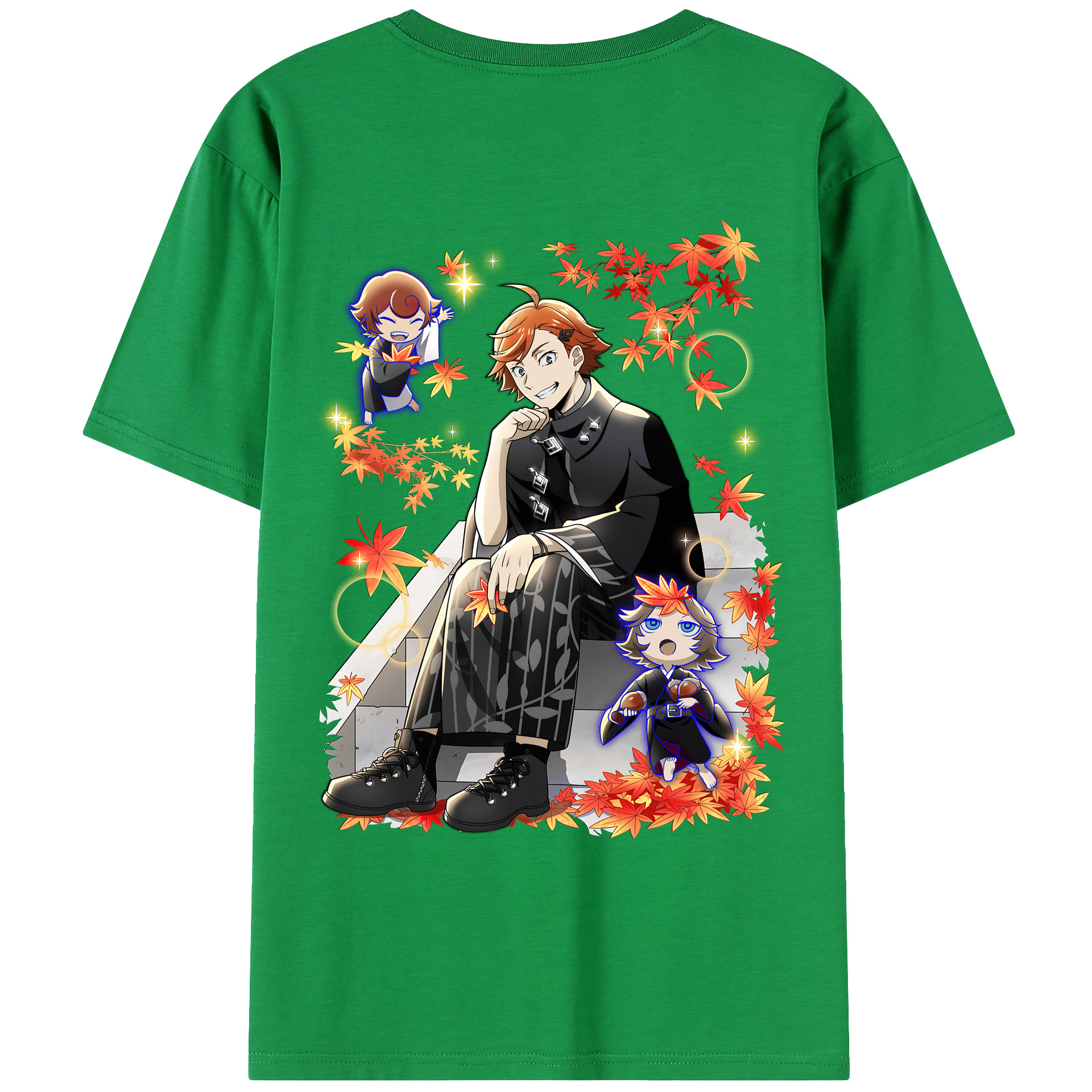 （画像用） 文豪ストレイドッグス Bungo Stray Dogs 綿100％ メンズ半袖Tシャツ（バックプリント） 通気性