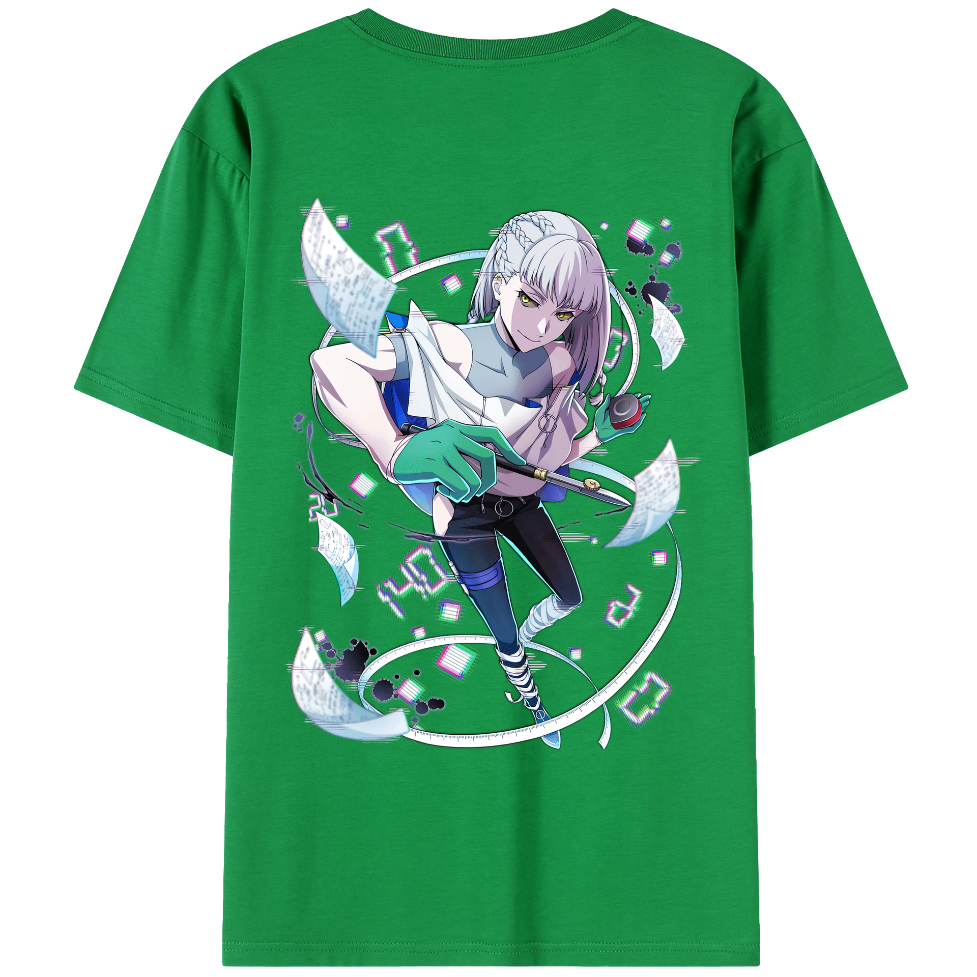 （画像用） 文豪ストレイドッグス Bungo Stray Dogs 綿100％ メンズ半袖Tシャツ（バックプリント） 通気性