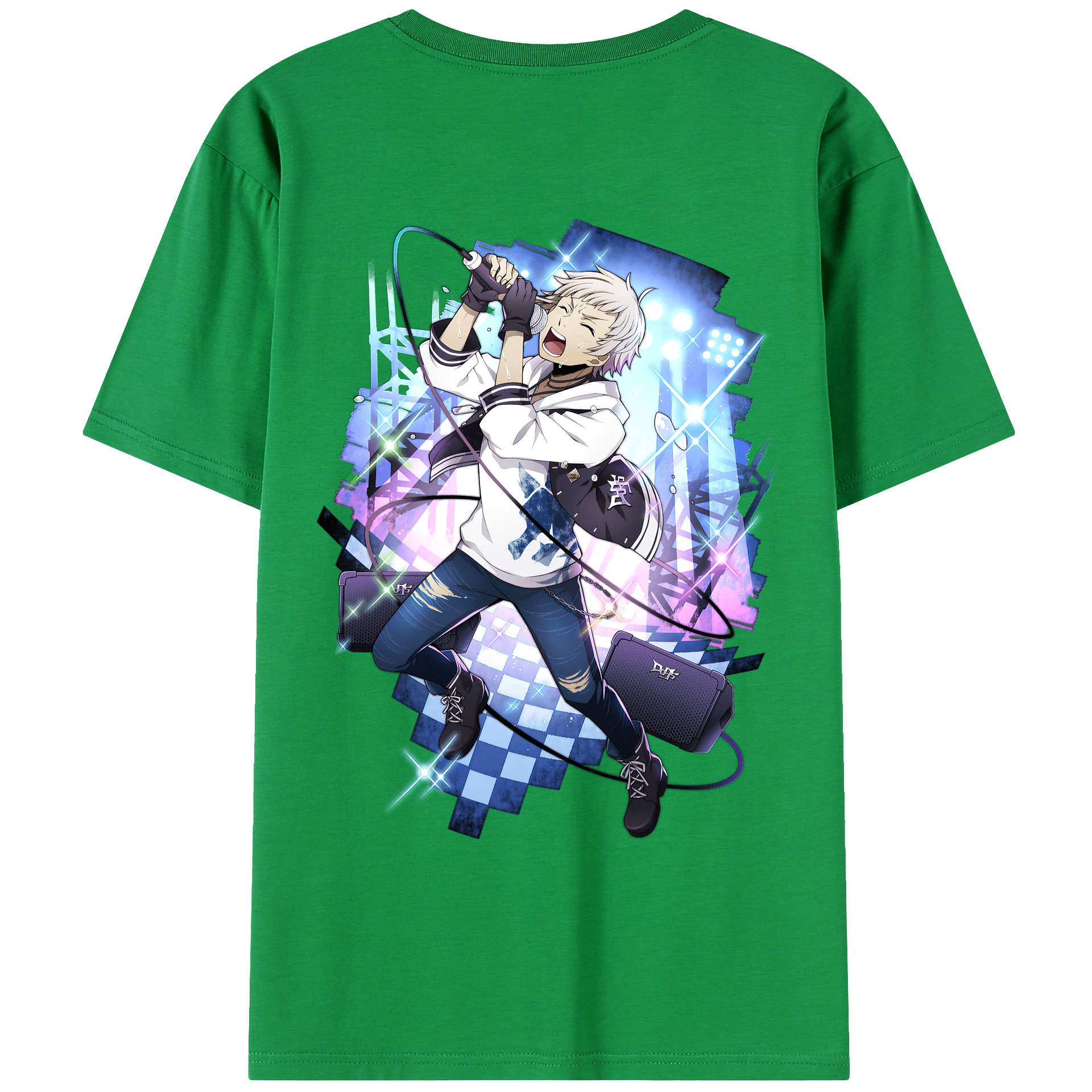 （画像用） 文豪ストレイドッグス Bungo Stray Dogs 綿100％ メンズ半袖Tシャツ（バックプリント） 通気性