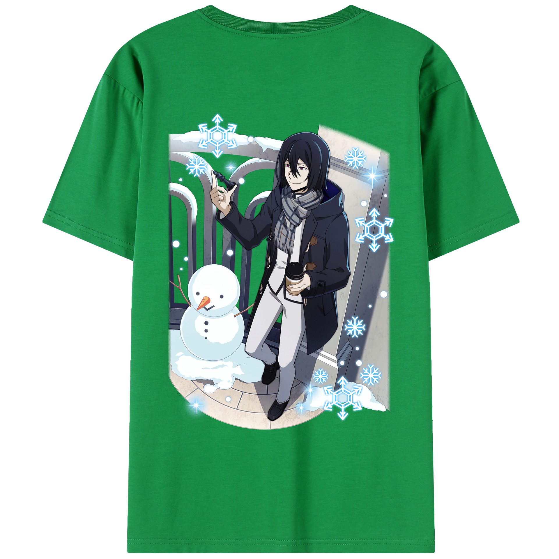 （画像用） 文豪ストレイドッグス Bungo Stray Dogs 綿100％ メンズ半袖Tシャツ（バックプリント） 通気性