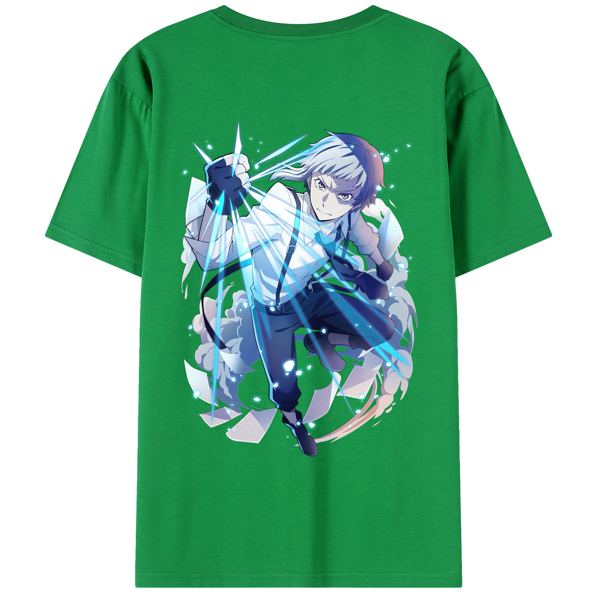 （画像用） 文豪ストレイドッグス Bungo Stray Dogs 綿100％ メンズ半袖Tシャツ（バックプリント） 通気性