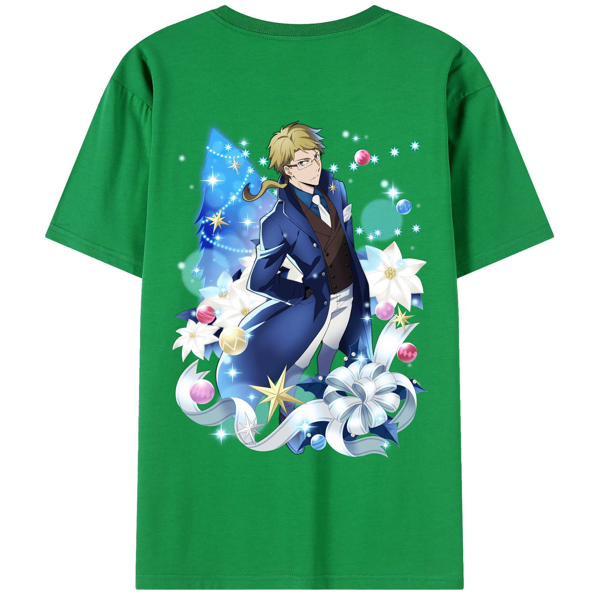 （画像用） 文豪ストレイドッグス Bungo Stray Dogs 綿100％ メンズ半袖Tシャツ（バックプリント） 通気性
