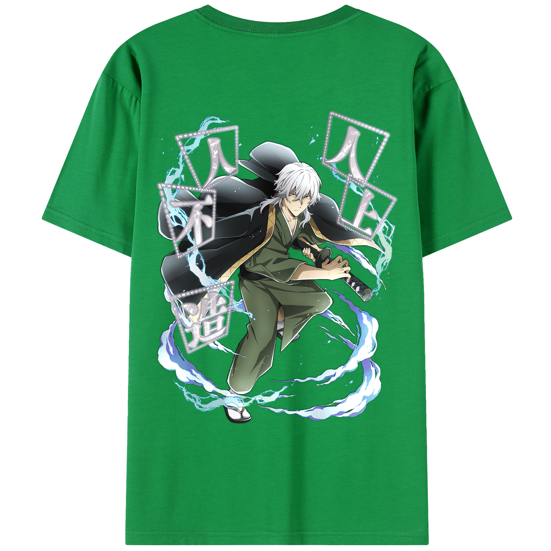 （画像用） 文豪ストレイドッグス Bungo Stray Dogs 綿100％ メンズ半袖Tシャツ（バックプリント） 通気性